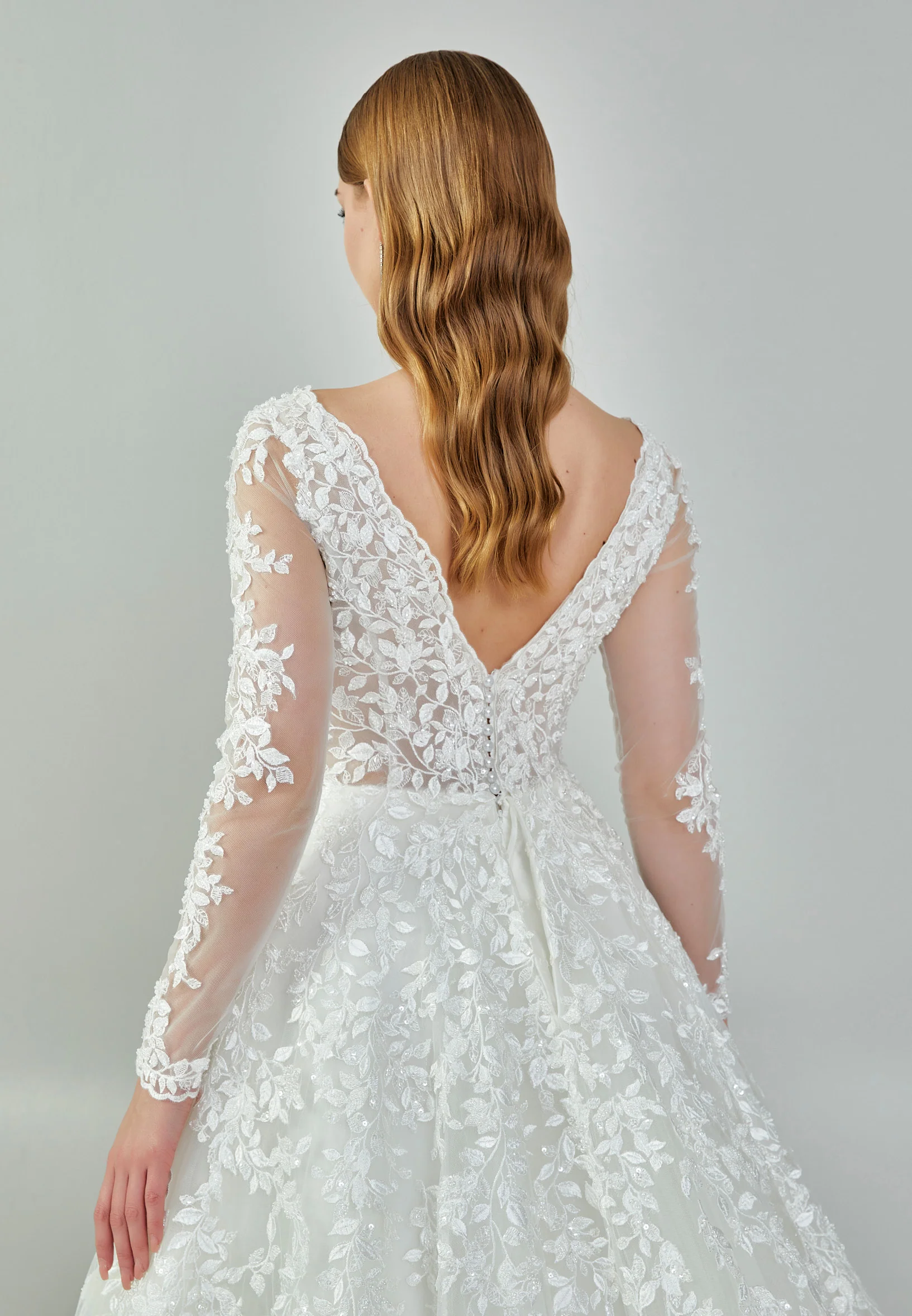 Long Sleeve Maxi Tulle Regular Wedding Dress rlb1093-1 - Image 8