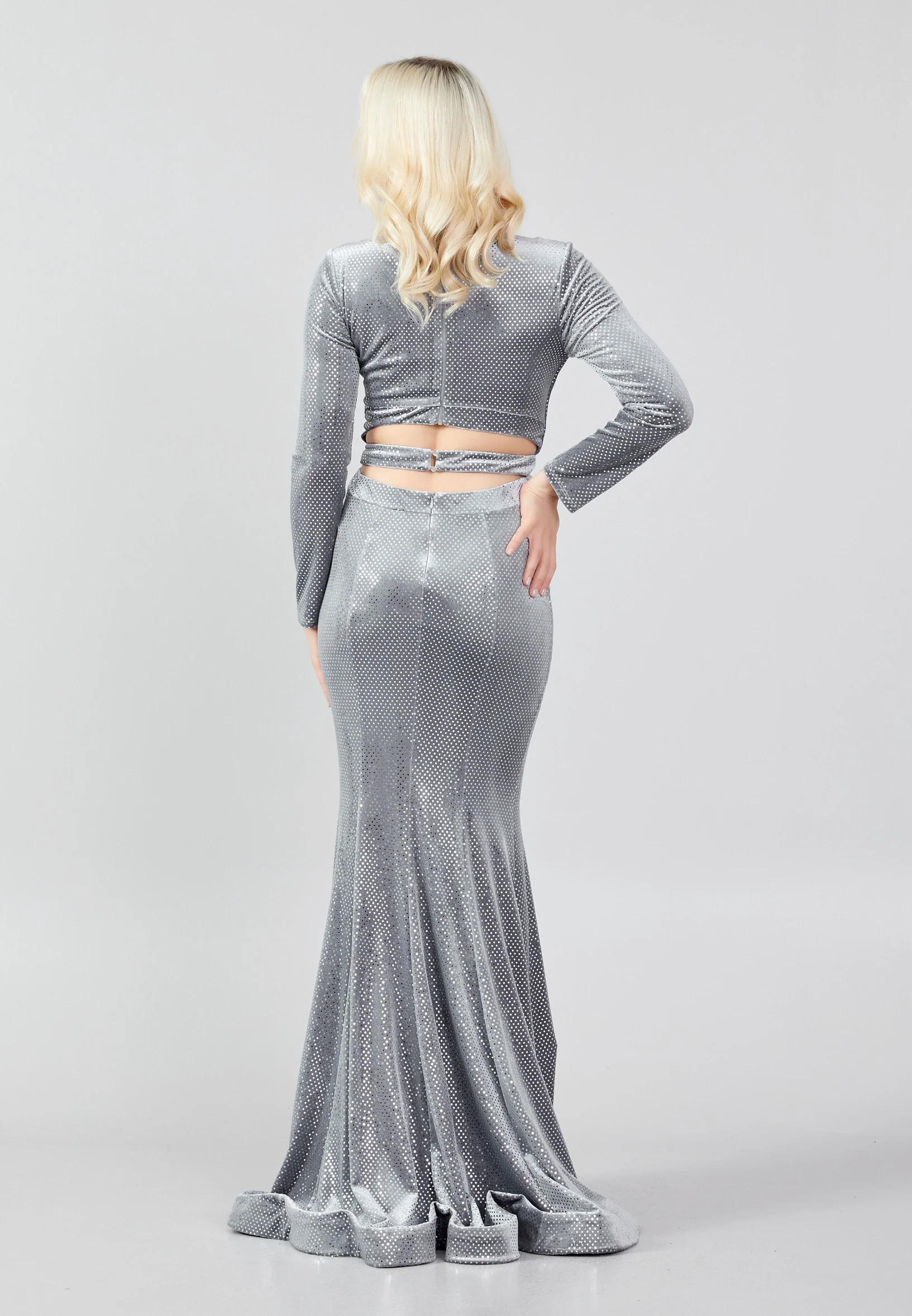 Long Sleeve Maxi Velvet Mermaid Regular Evening Dress frc4350 - Image 14