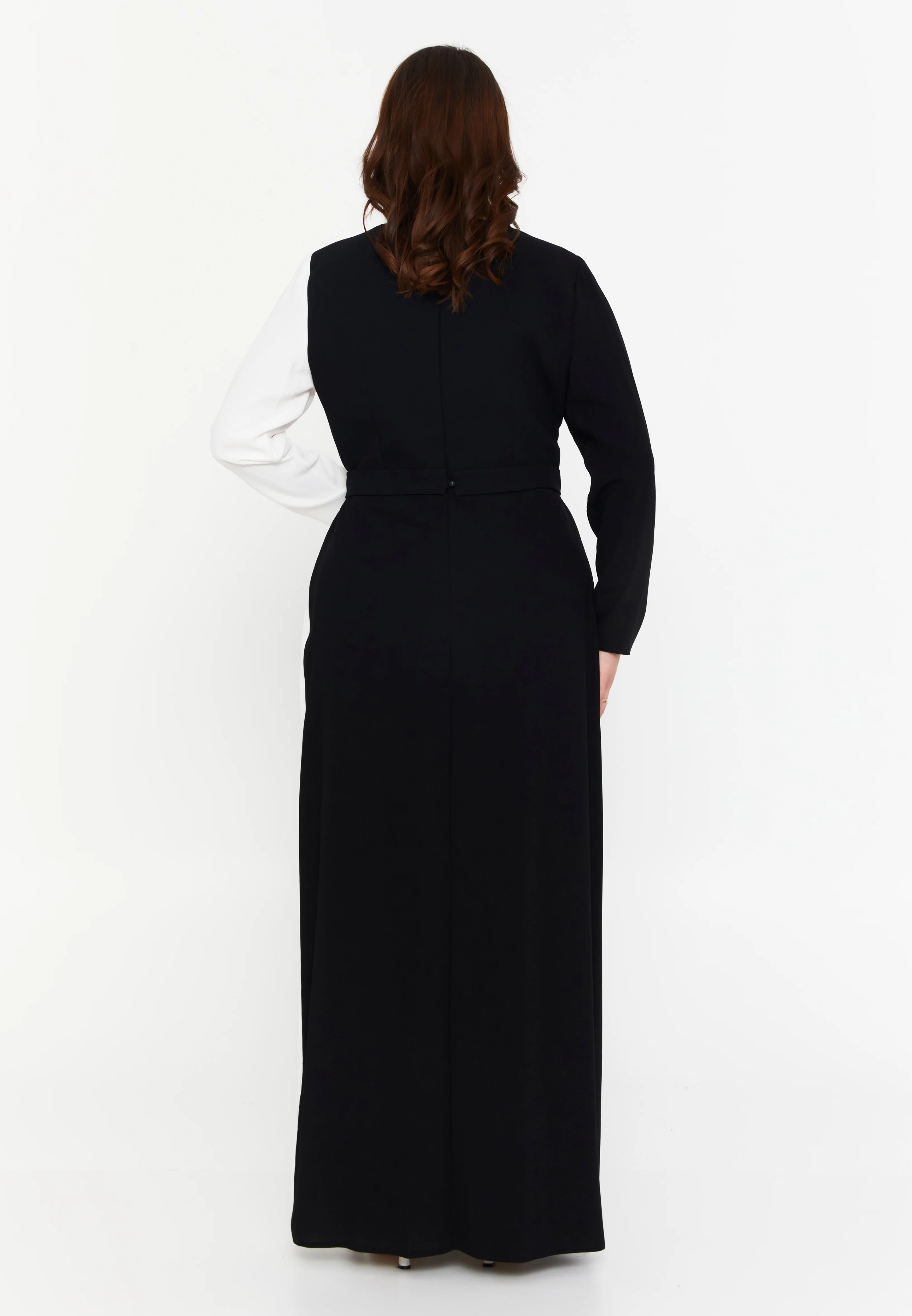 Long Sleeve Maxi Viscose Column Plus Size Wedding Guest Dress leq2160-b - Image 2