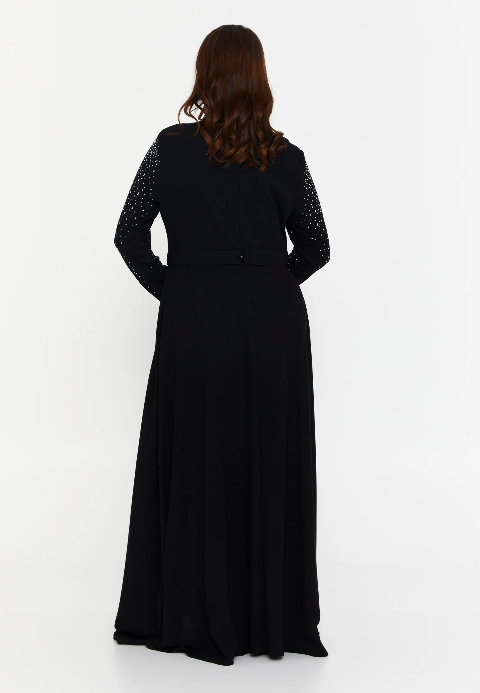 Long Sleeve Maxi Viscose Column Plus Size Wedding Guest Dress leq2206-b - Image 2