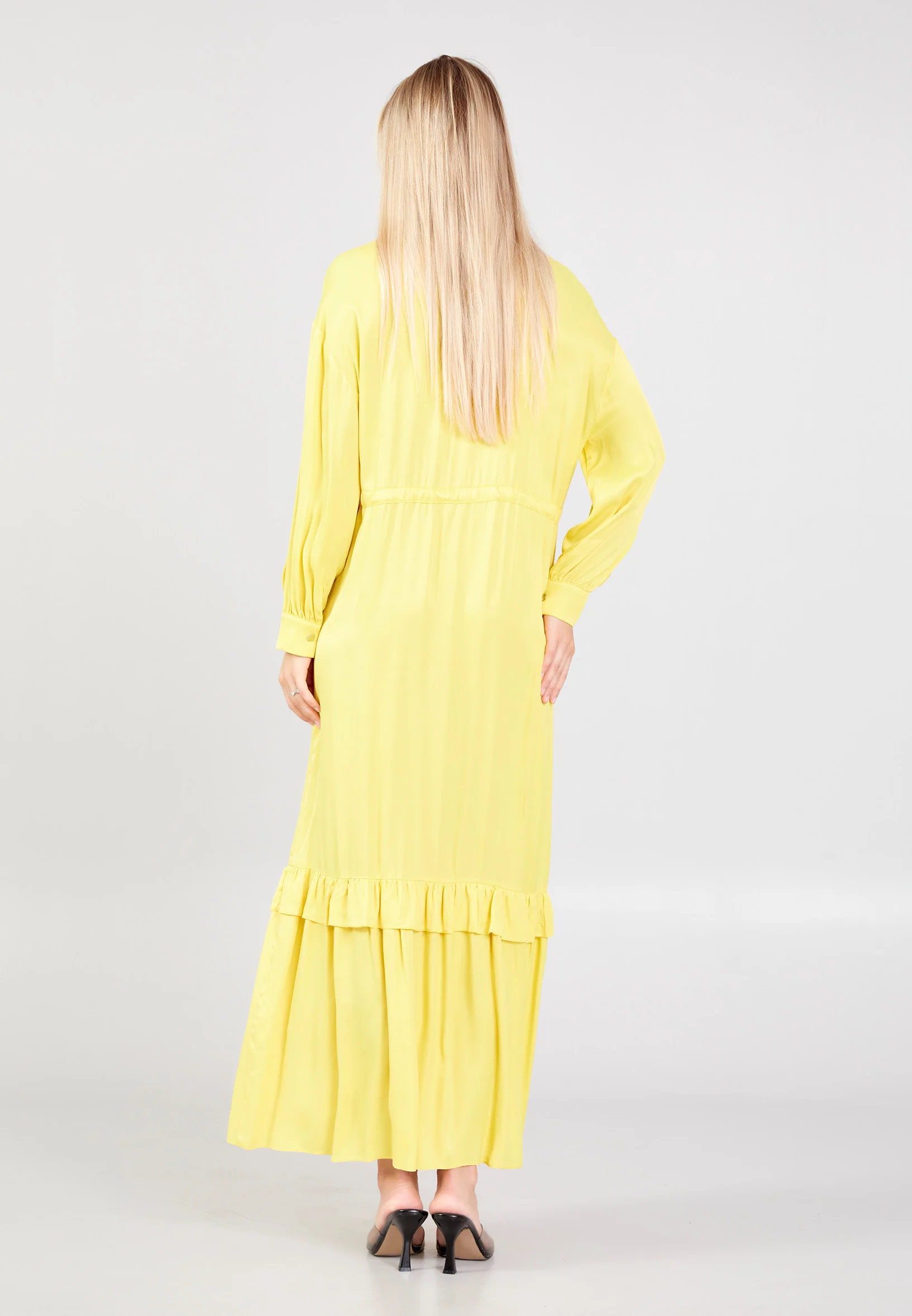 Long Sleeve Maxi Viscose Column Regular Casual Dress huk02e044 - Image 10
