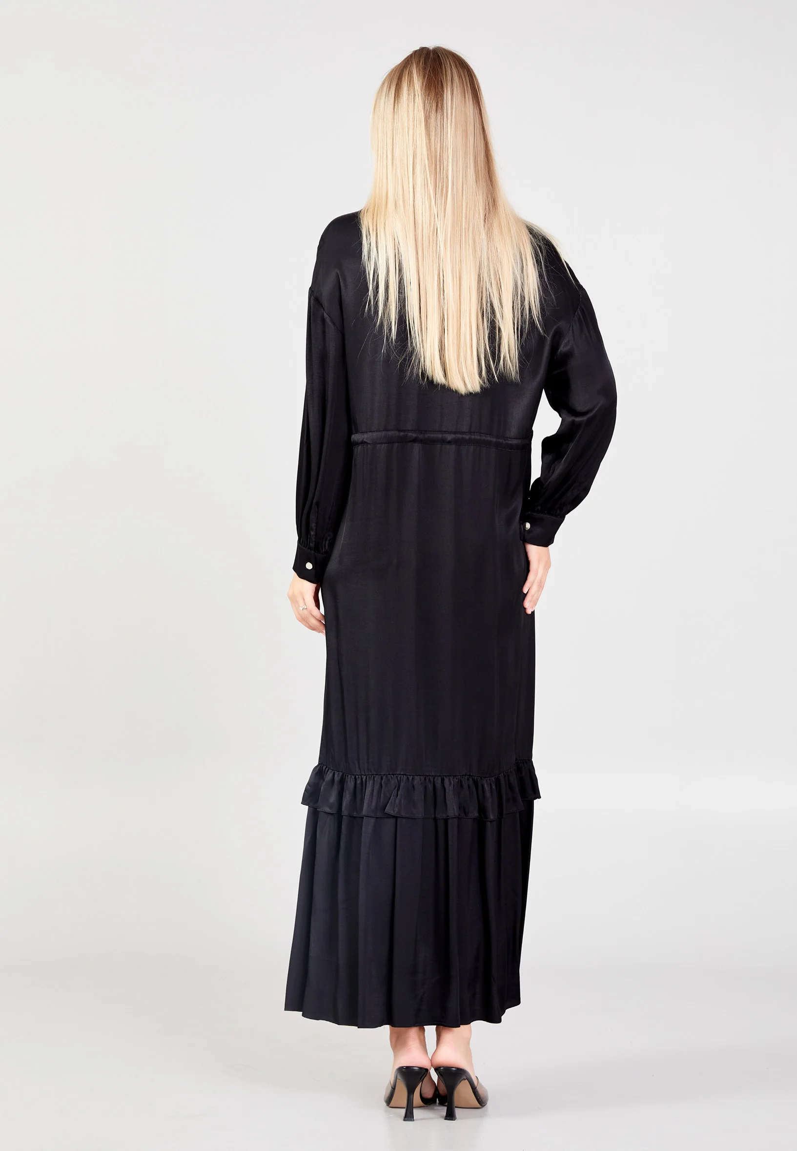 Long Sleeve Maxi Viscose Column Regular Casual Dress huk02e044 - Image 2