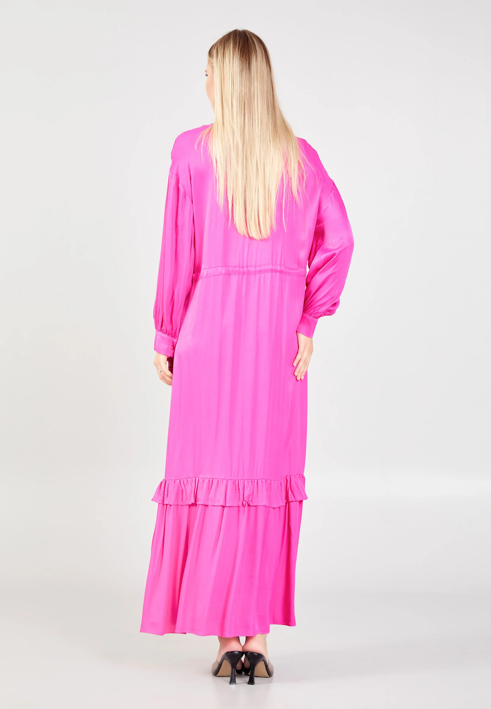 Long Sleeve Maxi Viscose Column Regular Casual Dress huk02e044 - Image 6