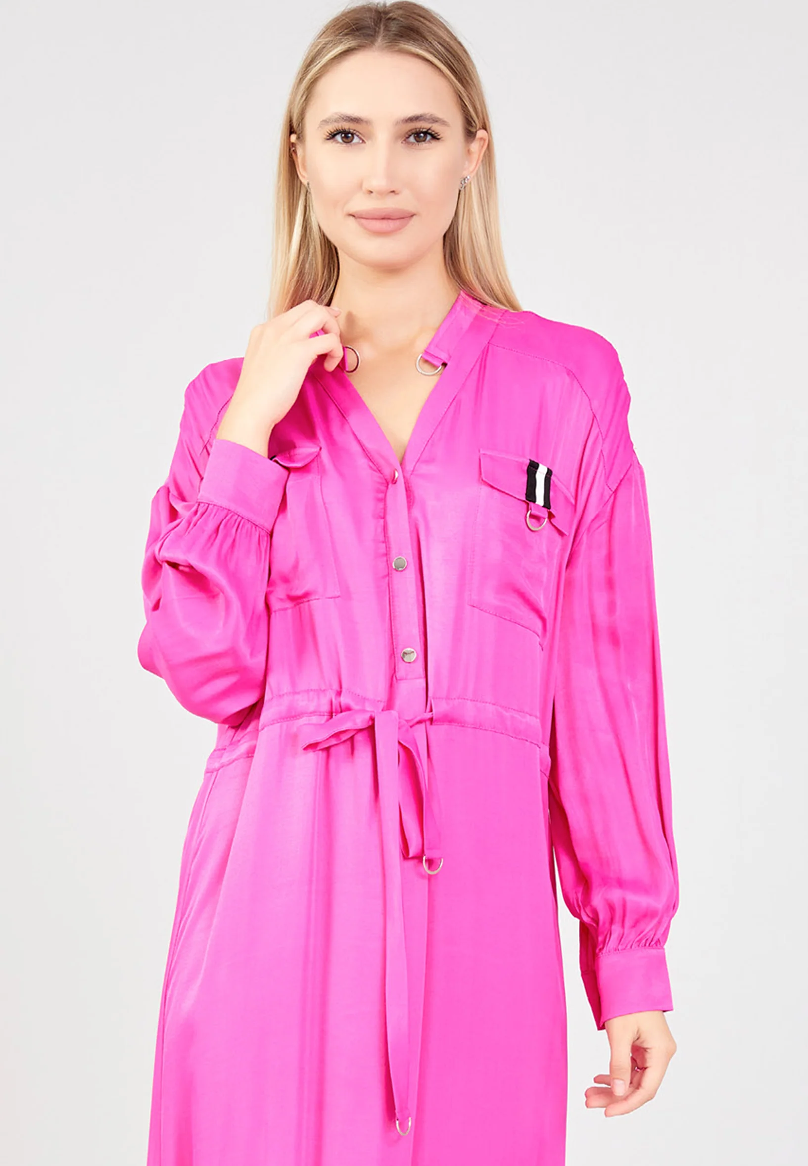 Long Sleeve Maxi Viscose Column Regular Casual Dress huk02e044 - Image 8