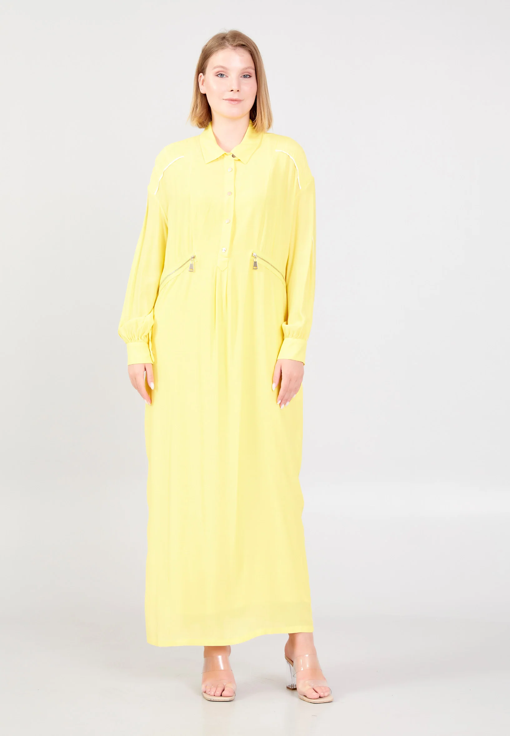 Long Sleeve Maxi Viscose Column Regular Casual Dress huk02e051