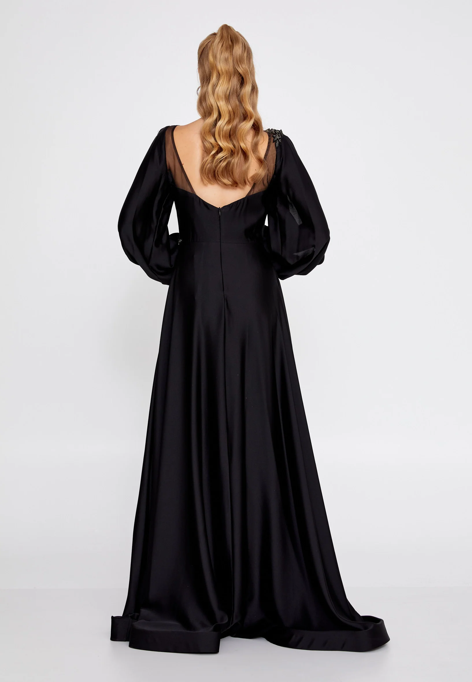 Long Sleeve Maxi Viscose Mermaid Regular Wedding Guest Dress bql2409 - Image 2
