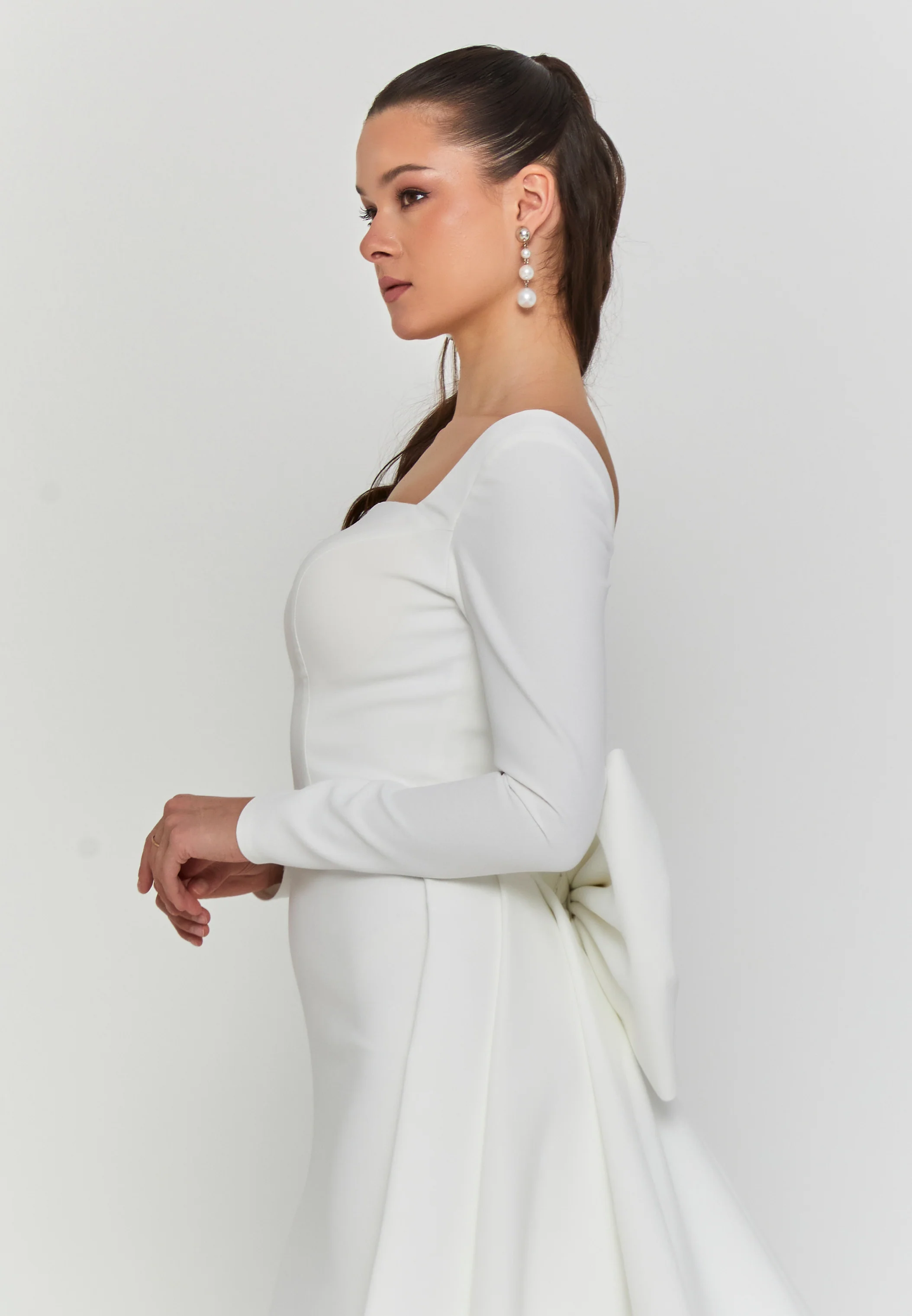 Long Sleeve Maxi Viscose Regular Wedding Dress ssc011 - Image 2
