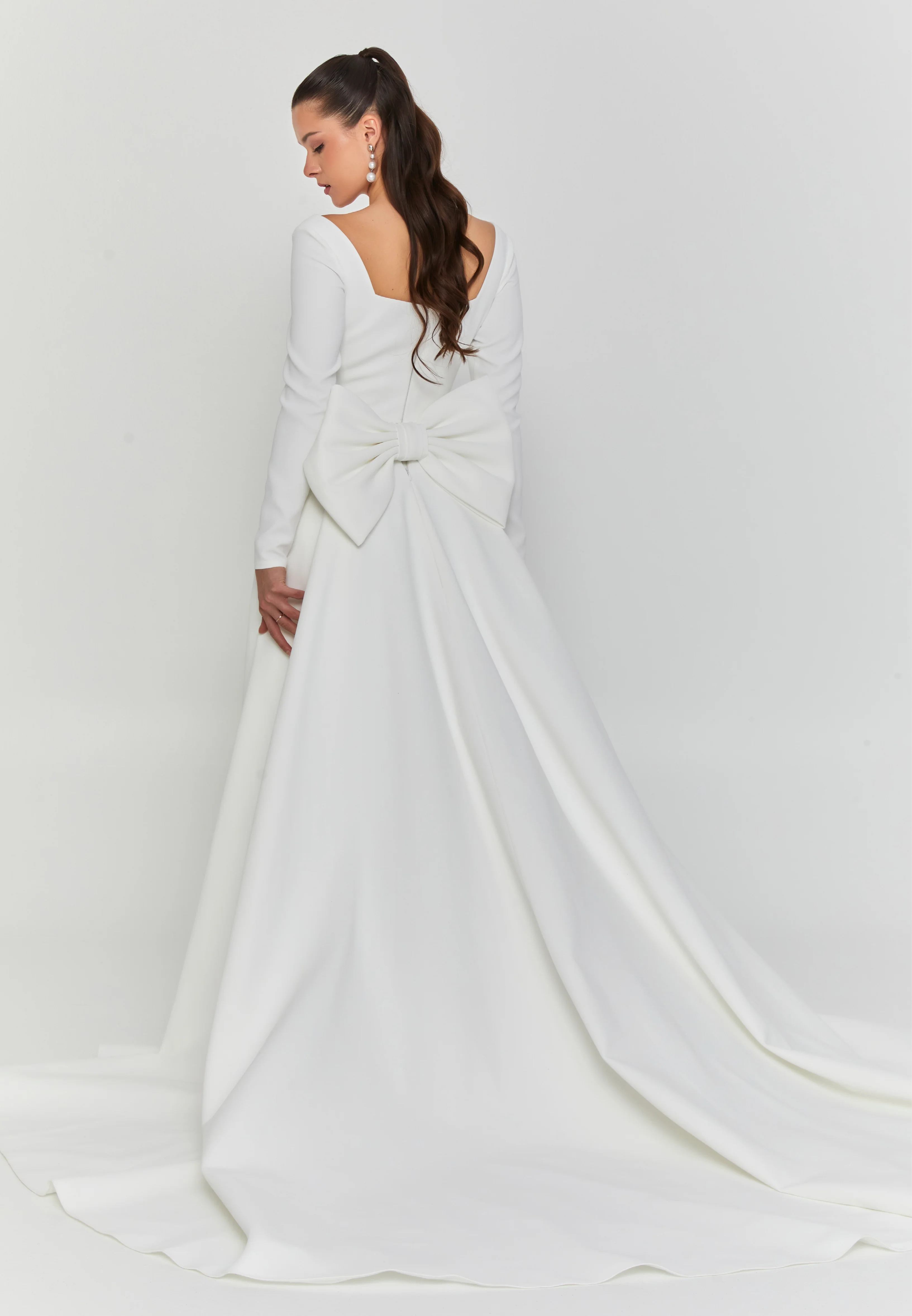 Long Sleeve Maxi Viscose Regular Wedding Dress ssc011 - Image 4
