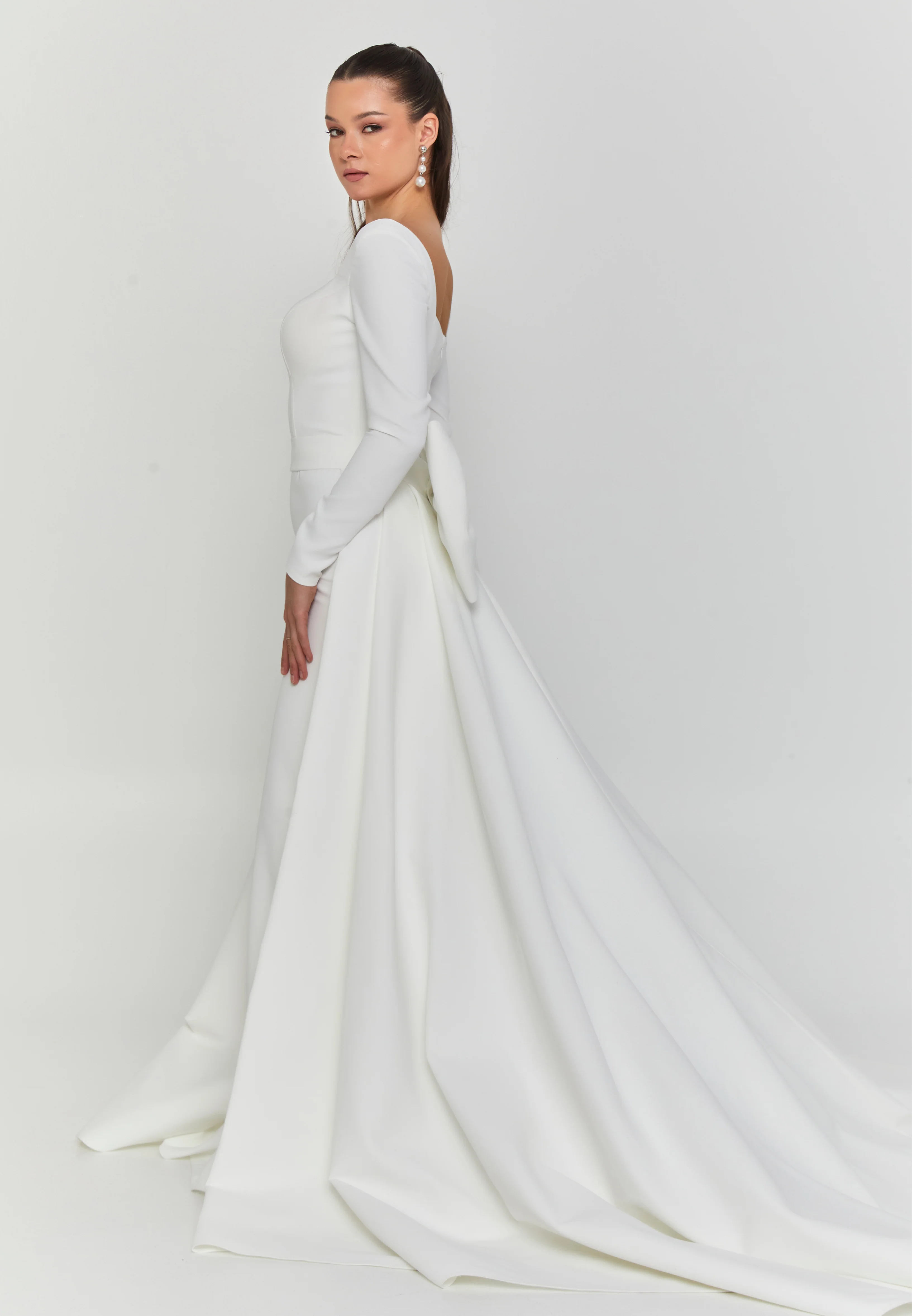 Long Sleeve Maxi Viscose Regular Wedding Dress ssc011 - Image 5