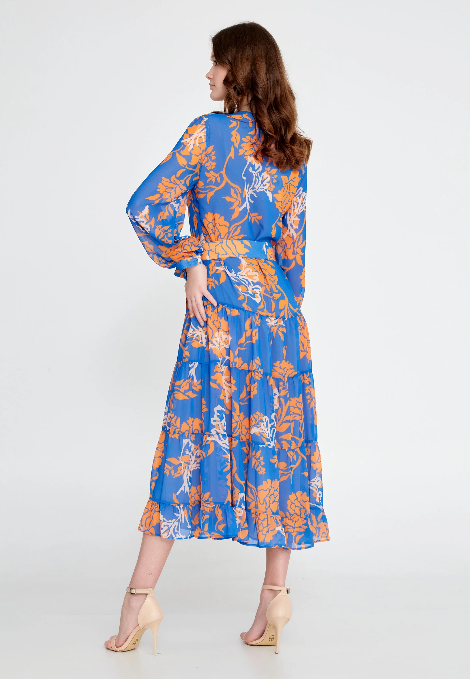 Long Sleeve Midi Chiffon Column Regular Casual Dress ber23y5101 - Image 6