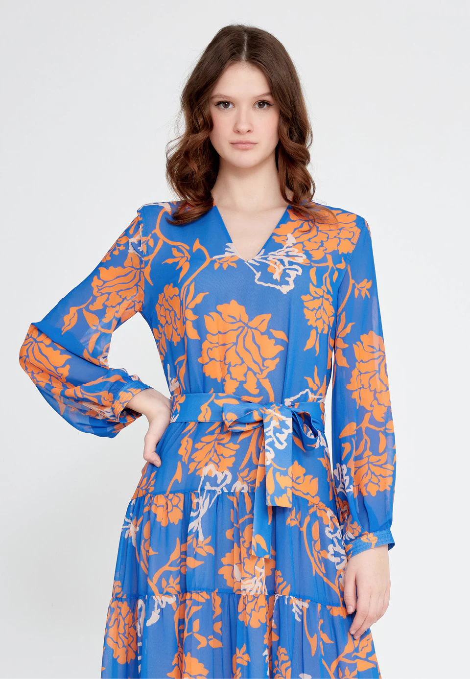 Long Sleeve Midi Chiffon Column Regular Casual Dress ber23y5101 - Image 8