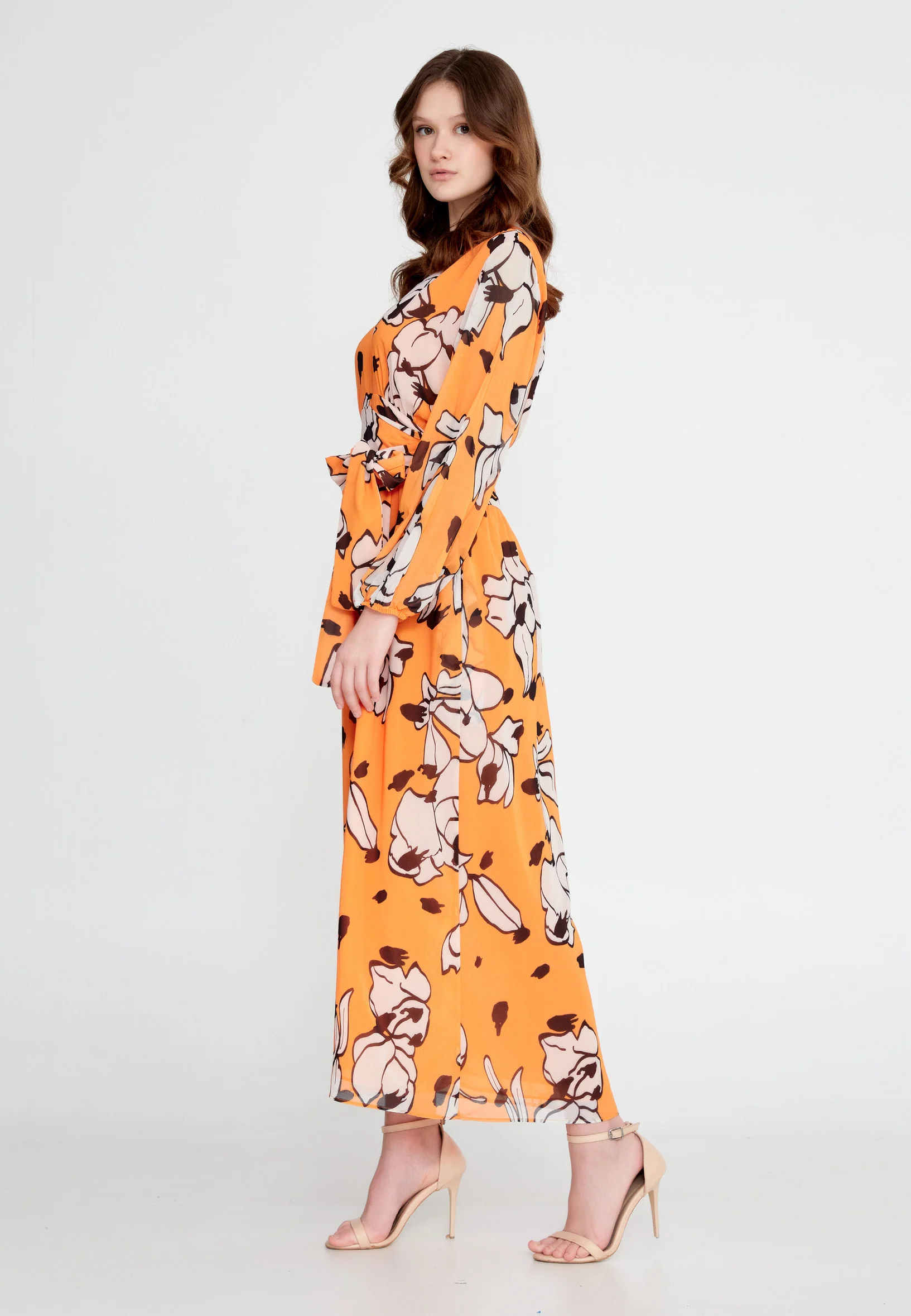 Long Sleeve Midi Chiffon Column Regular Casual Dress ber23y5105 - Image 11