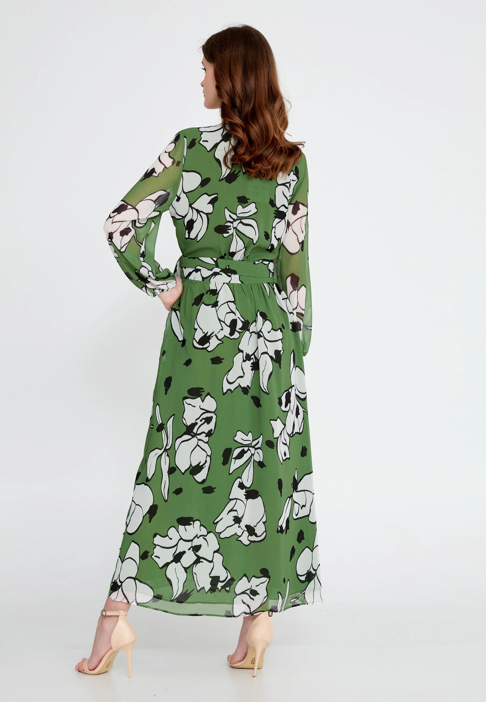 Long Sleeve Midi Chiffon Column Regular Casual Dress ber23y5105 - Image 6