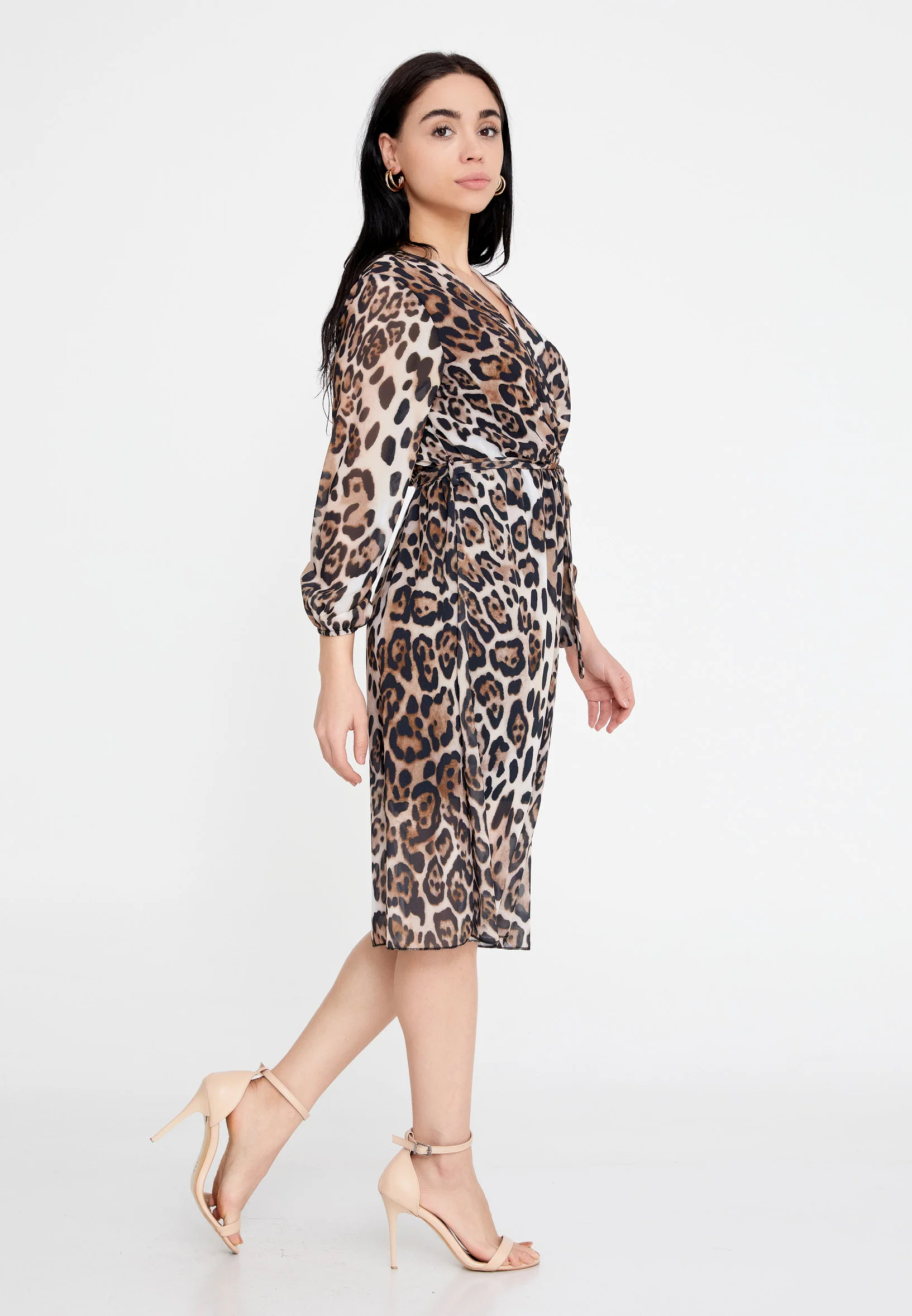 Long Sleeve Midi Chiffon Column Regular Casual Dress clf15391c - Image 11