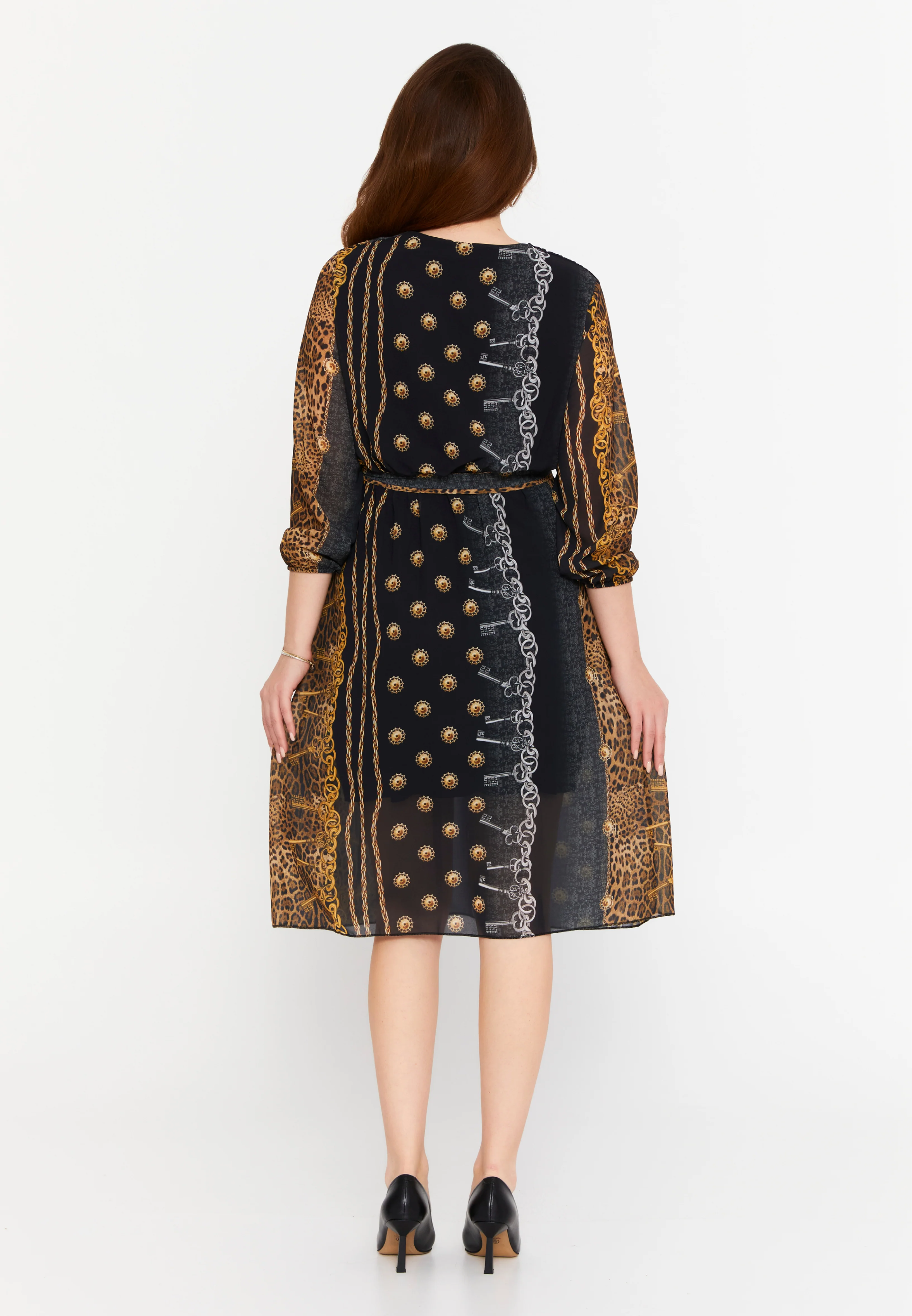 Long Sleeve Midi Chiffon Column Regular Casual Dress clf15391c - Image 2