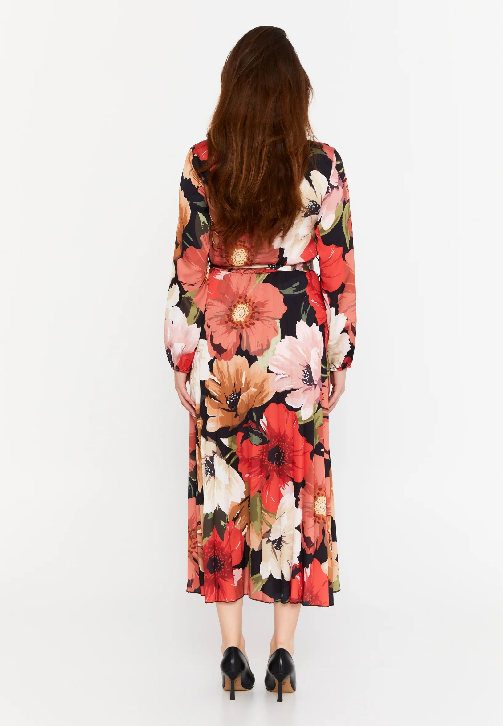 Long Sleeve Midi Crepe Column Regular Casual Dress esldw148 - Image 10