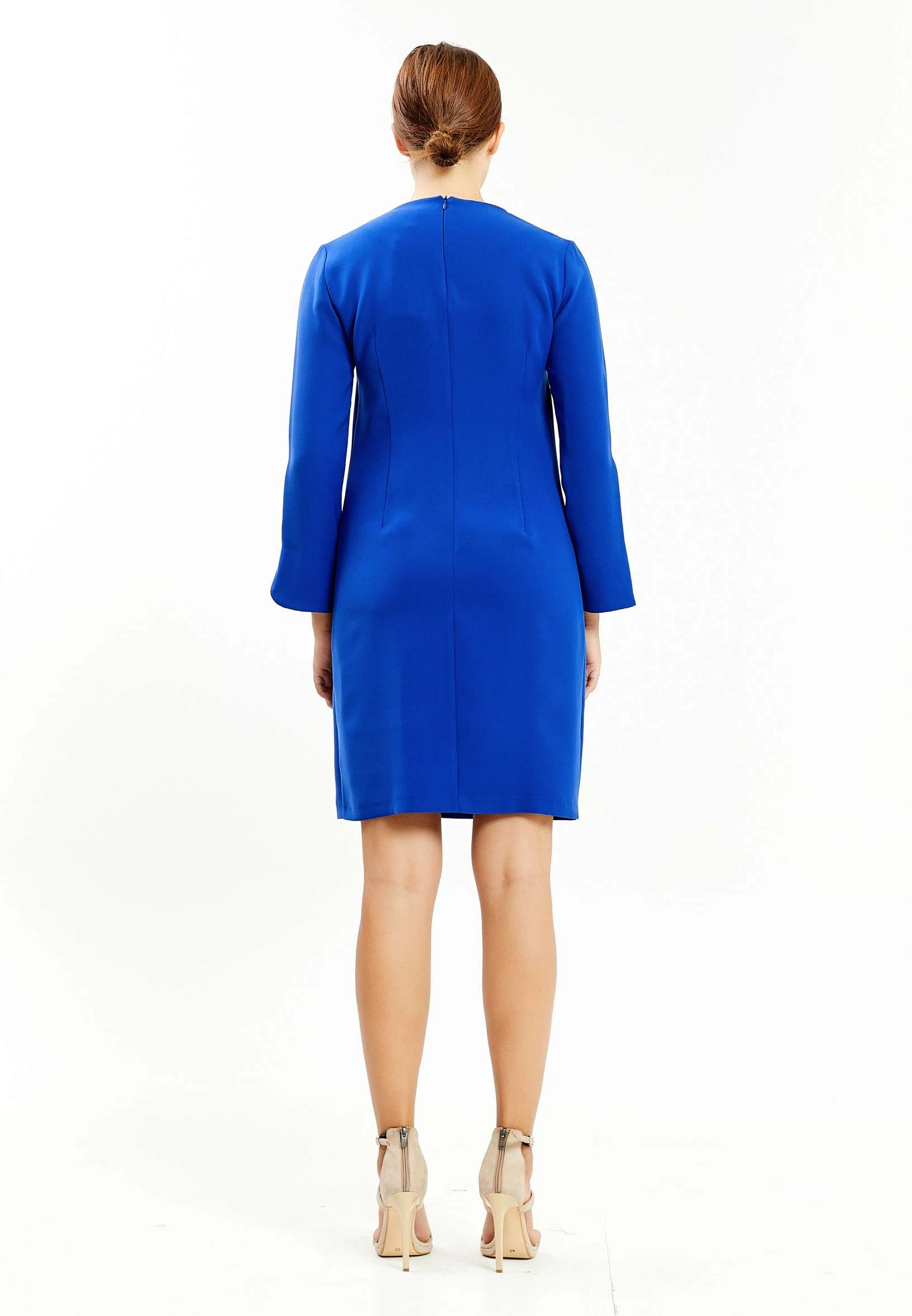 Long Sleeve Midi Crepe Column Regular Casual Dress mis17049 - Image 2