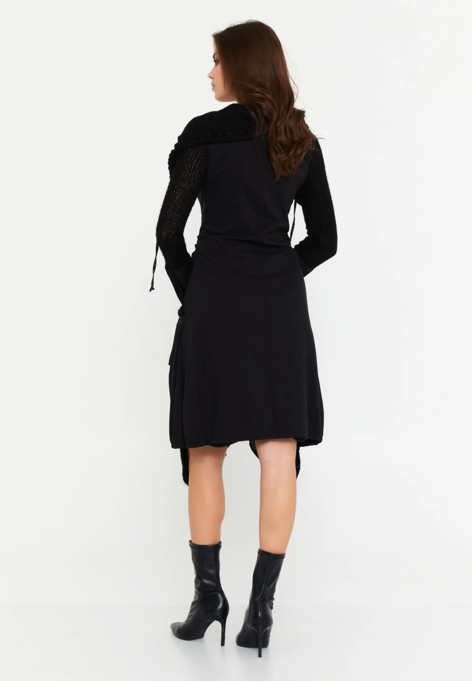 Long Sleeve Midi Lana Wool Column Regular Casual Dress ser14347 - Image 2