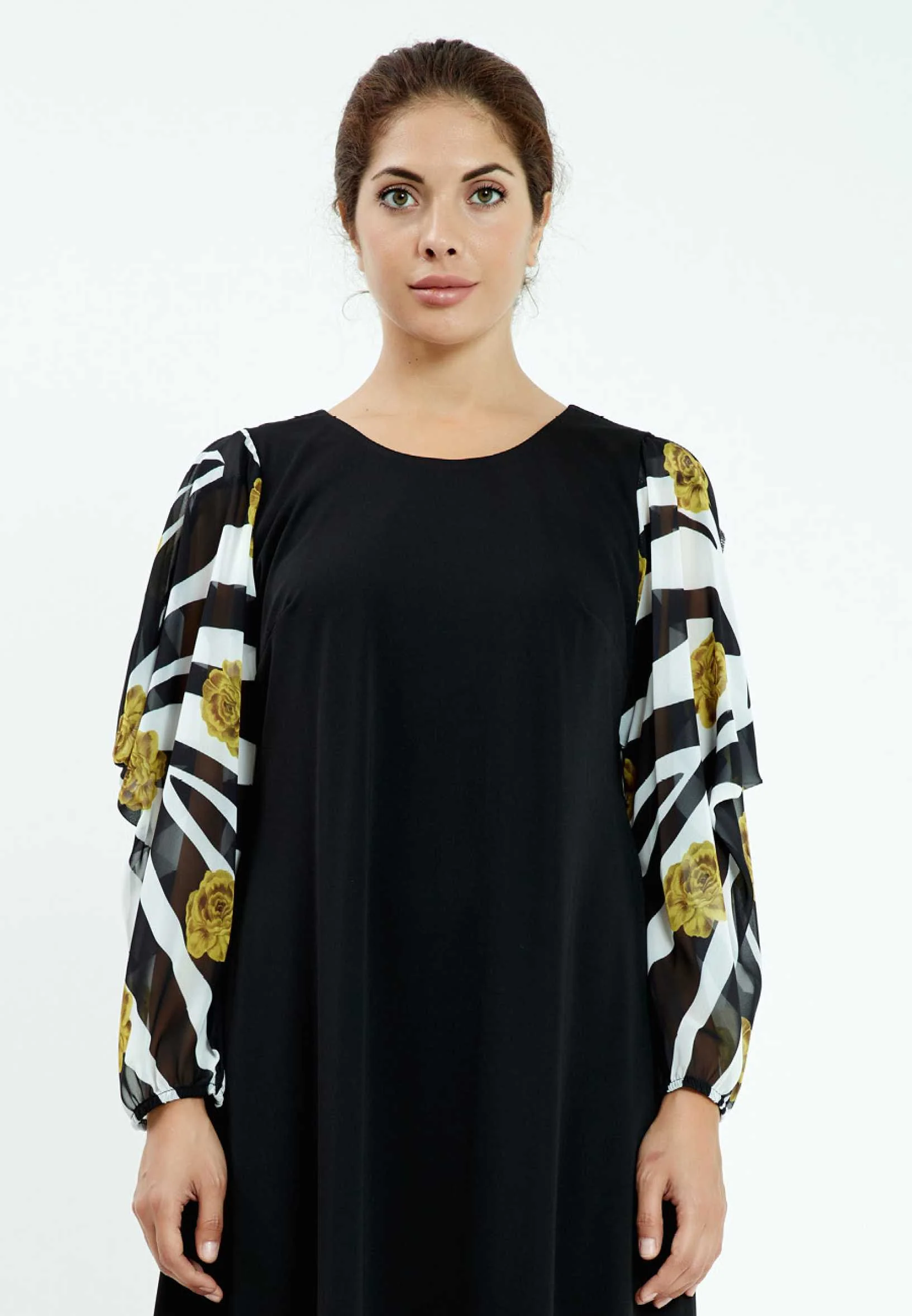 Long Sleeve Midi Lycra A - Line Plus Size Casual Dress ayb20y9508 - Image 4