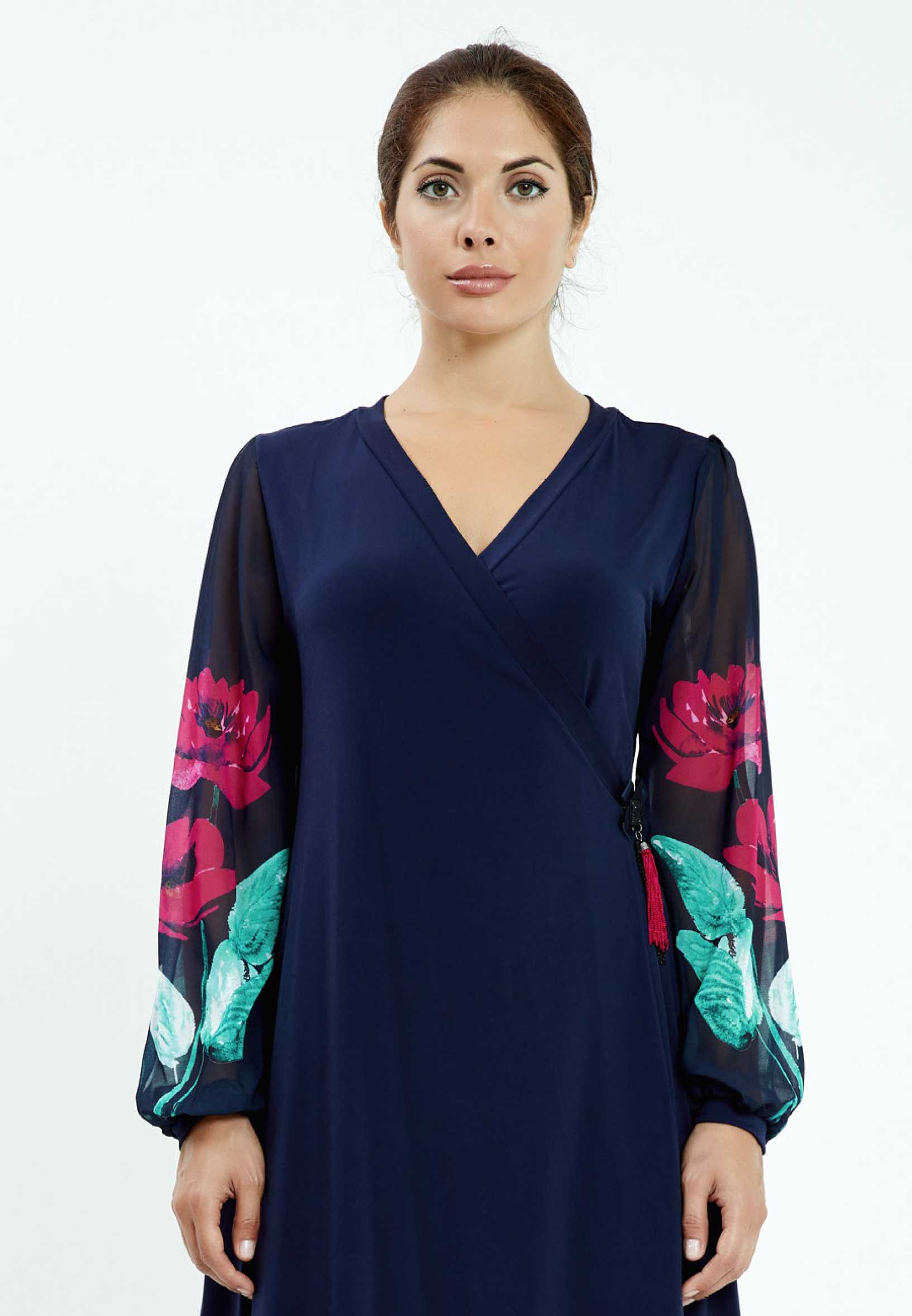Long Sleeve Midi Lycra Column Plus Size Casual Dress ayb18y6803 - Image 4