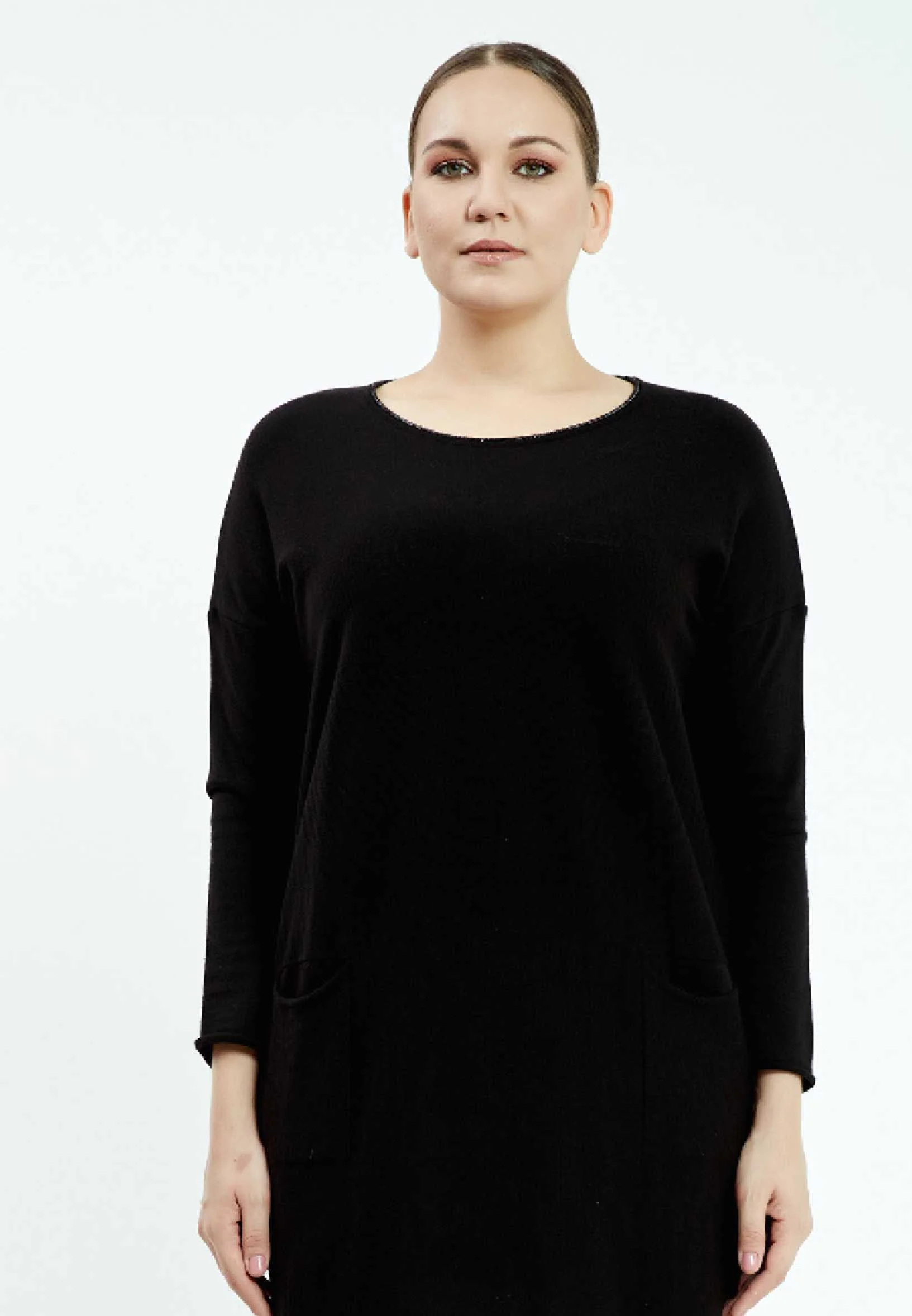 Long Sleeve Midi Lycra Column Plus Size Casual Dress ayb19k8117-2 - Image 4
