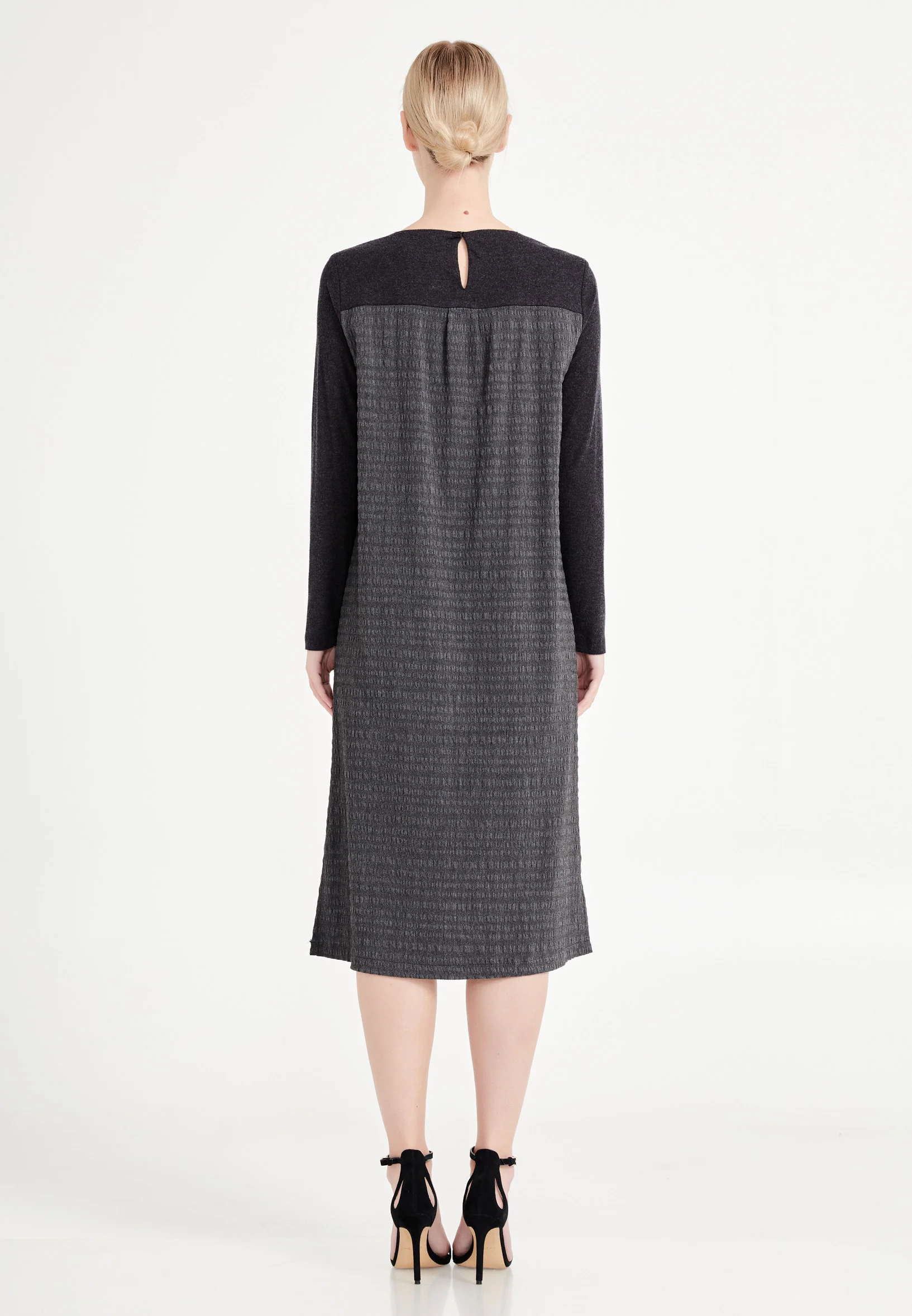 Long Sleeve Midi Lycra Column Regular Casual Dress mis19575 - Image 2