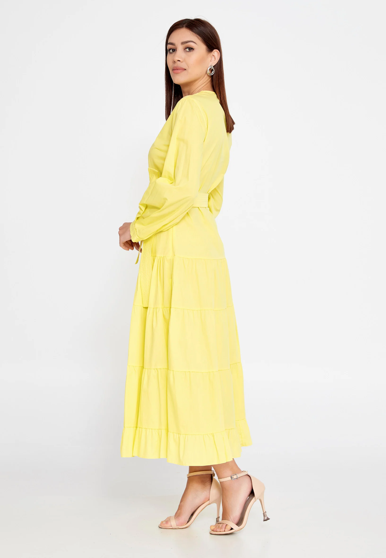 Long Sleeve Midi Polyester Column Regular Casual Dress ber23y5109 - Image 11