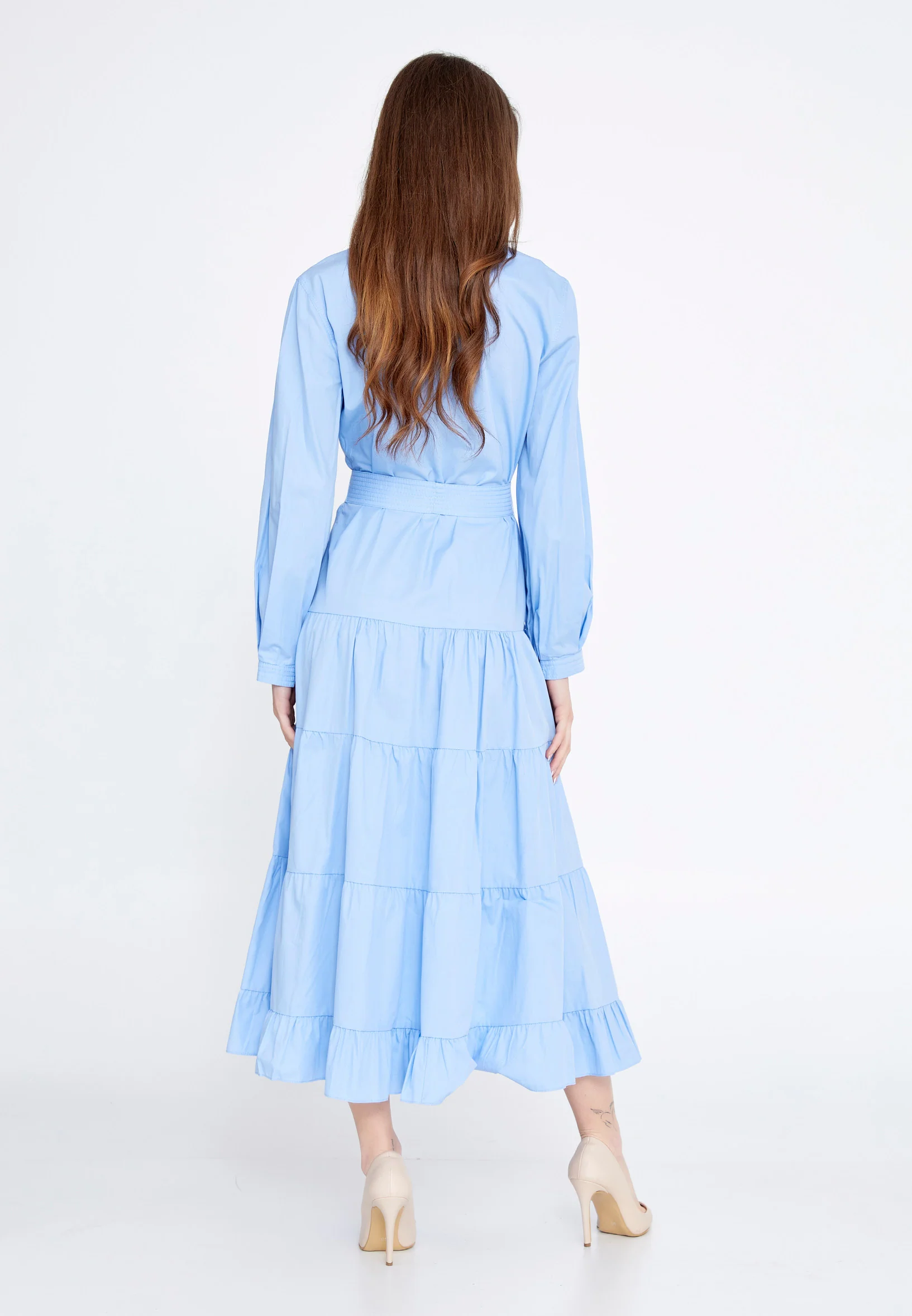 Long Sleeve Midi Polyester Column Regular Casual Dress ber23y5109 - Image 2