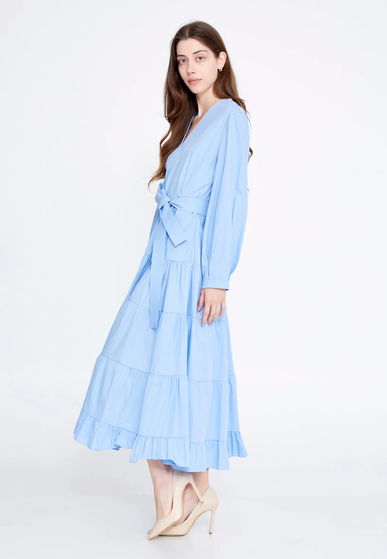 Long Sleeve Midi Polyester Column Regular Casual Dress ber23y5109 - Image 3