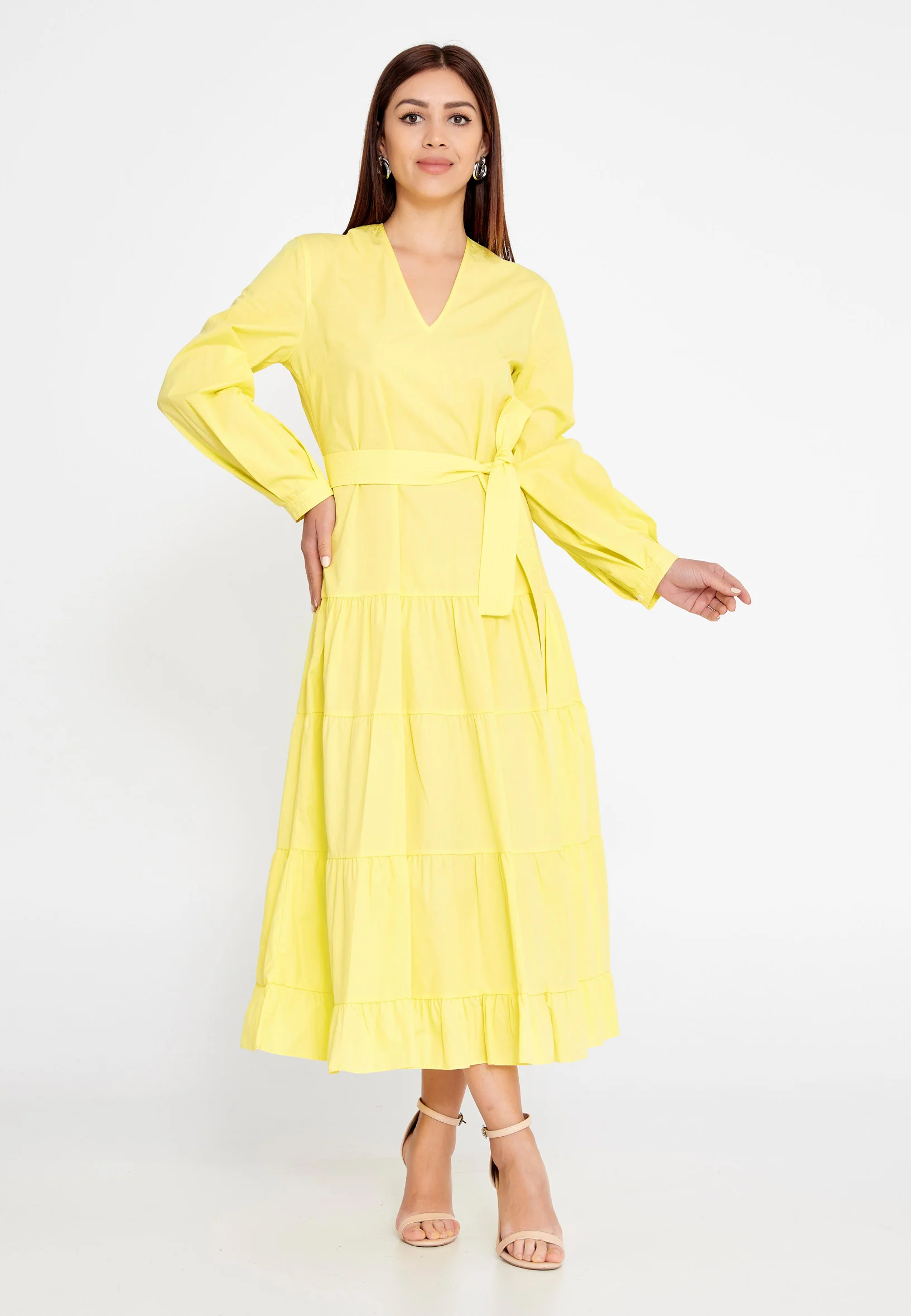 Long Sleeve Midi Polyester Column Regular Casual Dress ber23y5109 - Image 9