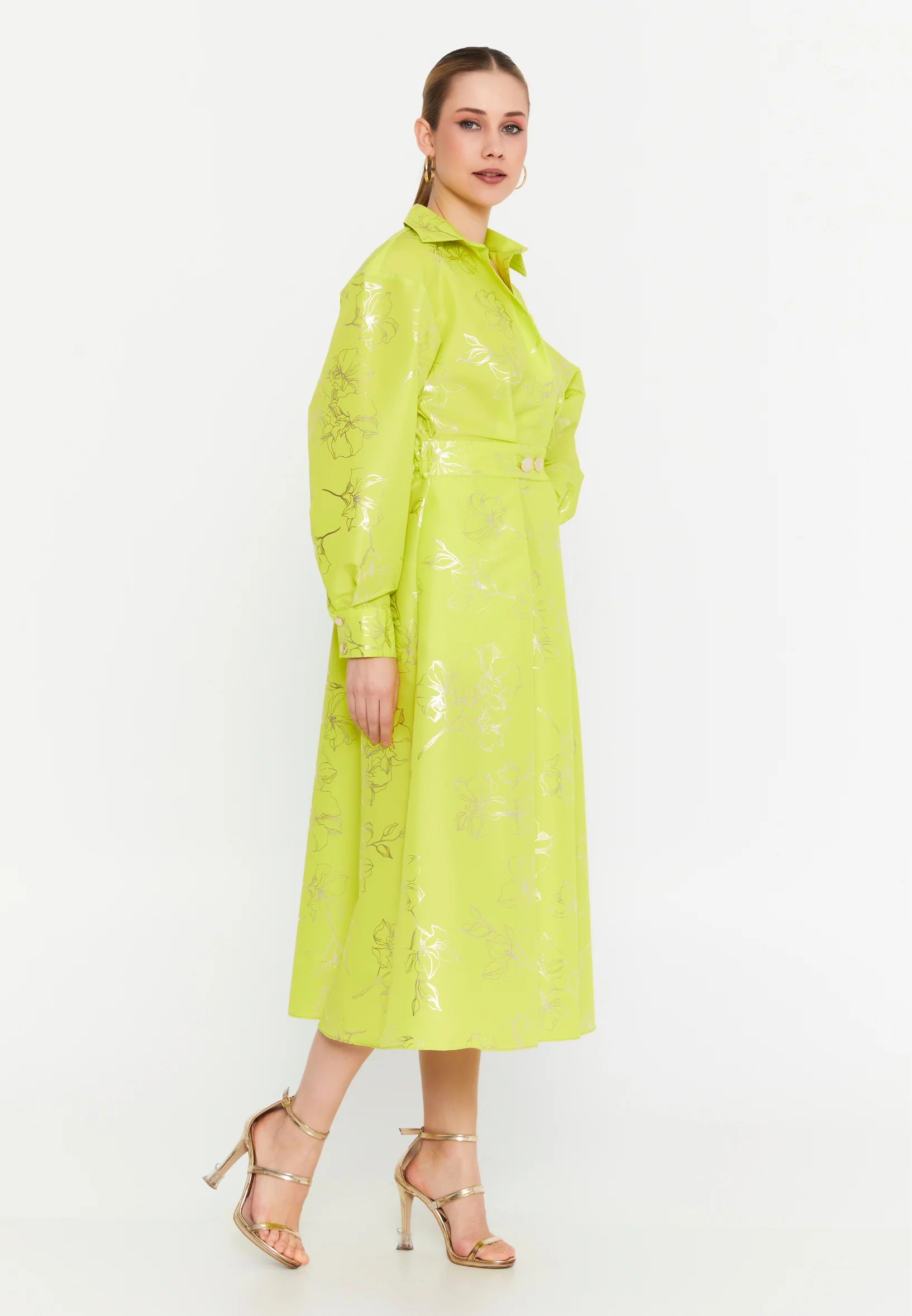 Long Sleeve Midi Polyester Column Regular Casual Dress gllk25ge008 - Image 11