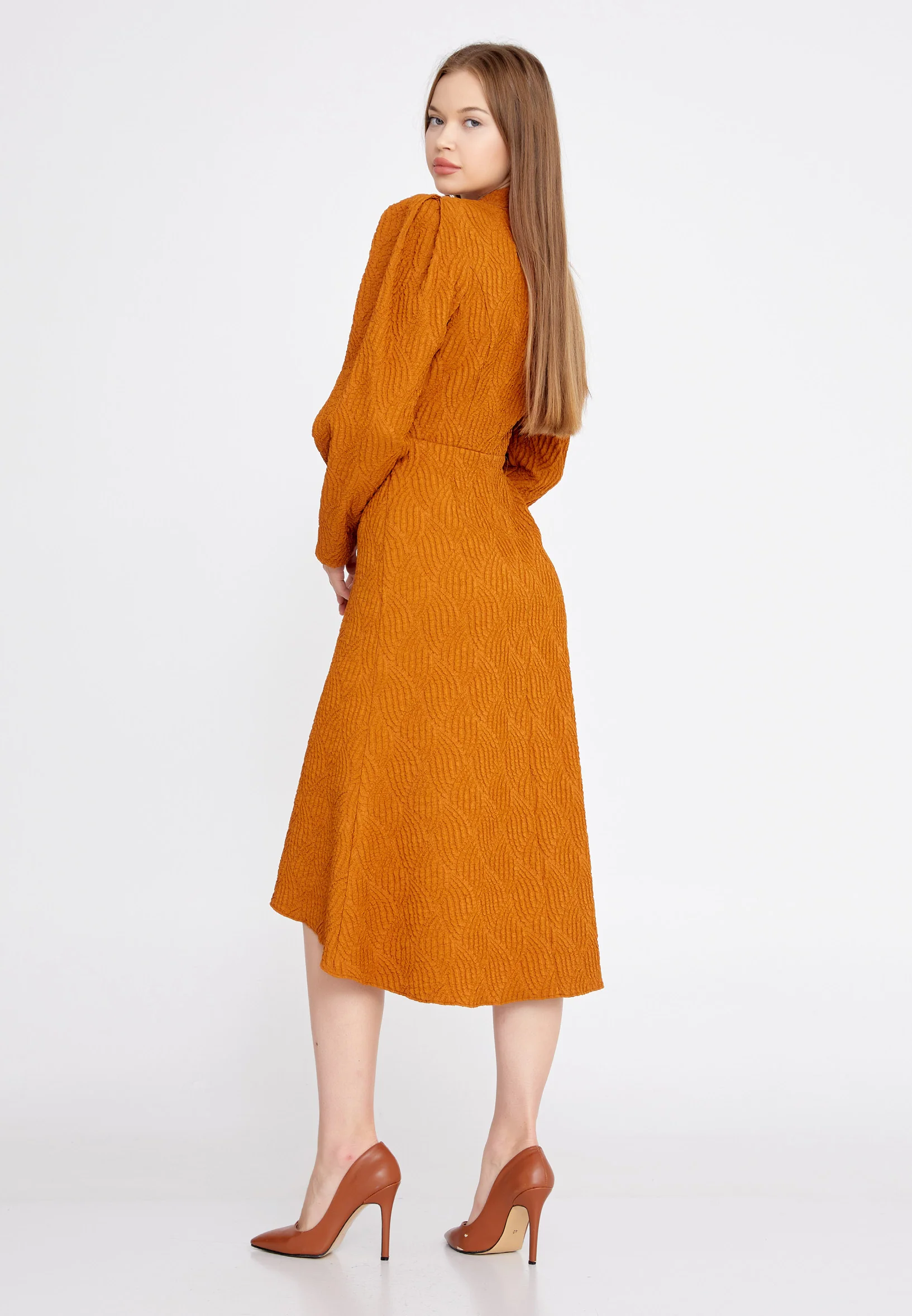 Long Sleeve Midi Polyester Column Regular Casual Dress kmy22w40819 - Image 2