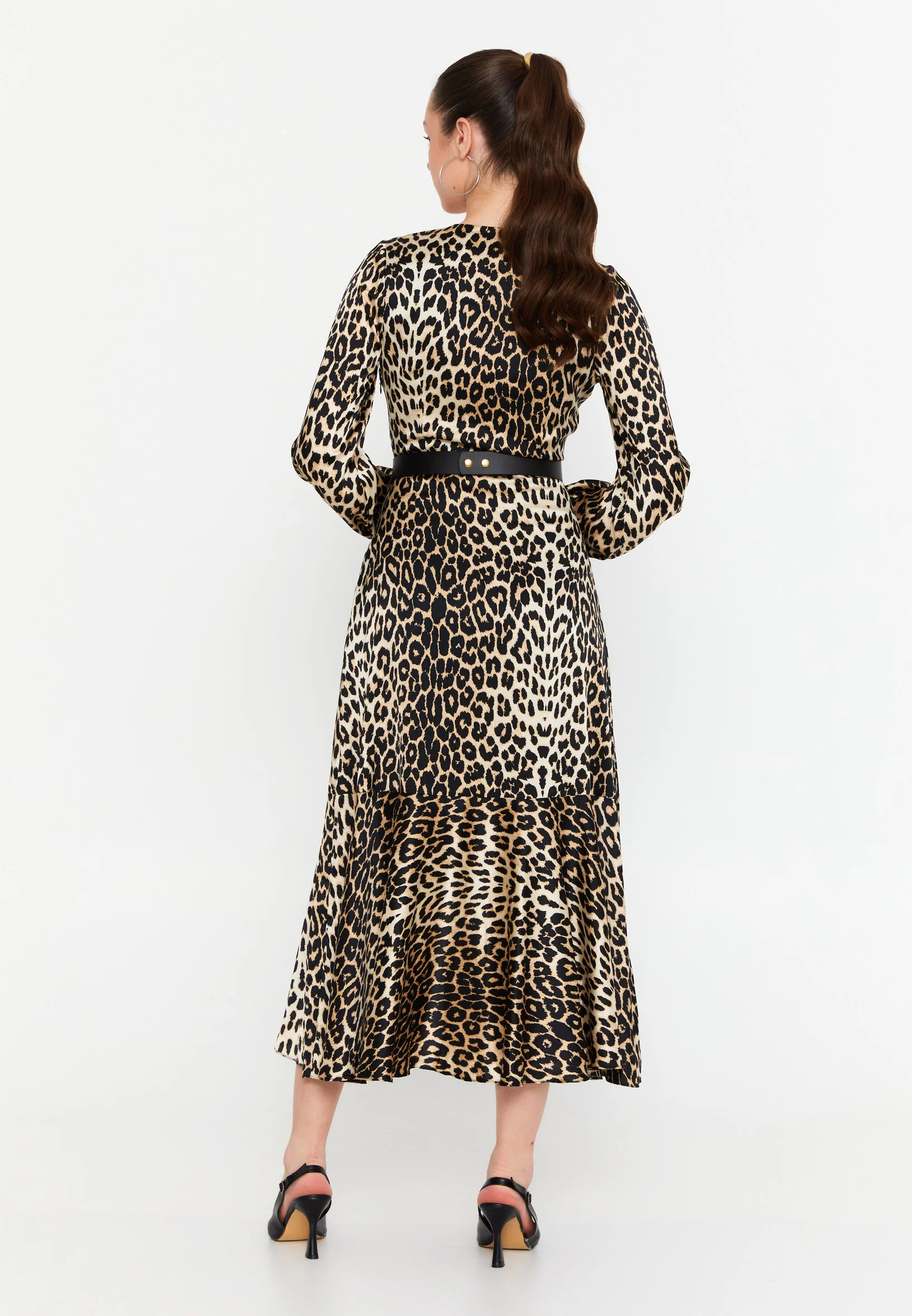 Long Sleeve Midi Satin Column Regular Casual Dress Ris25022le - Image 2