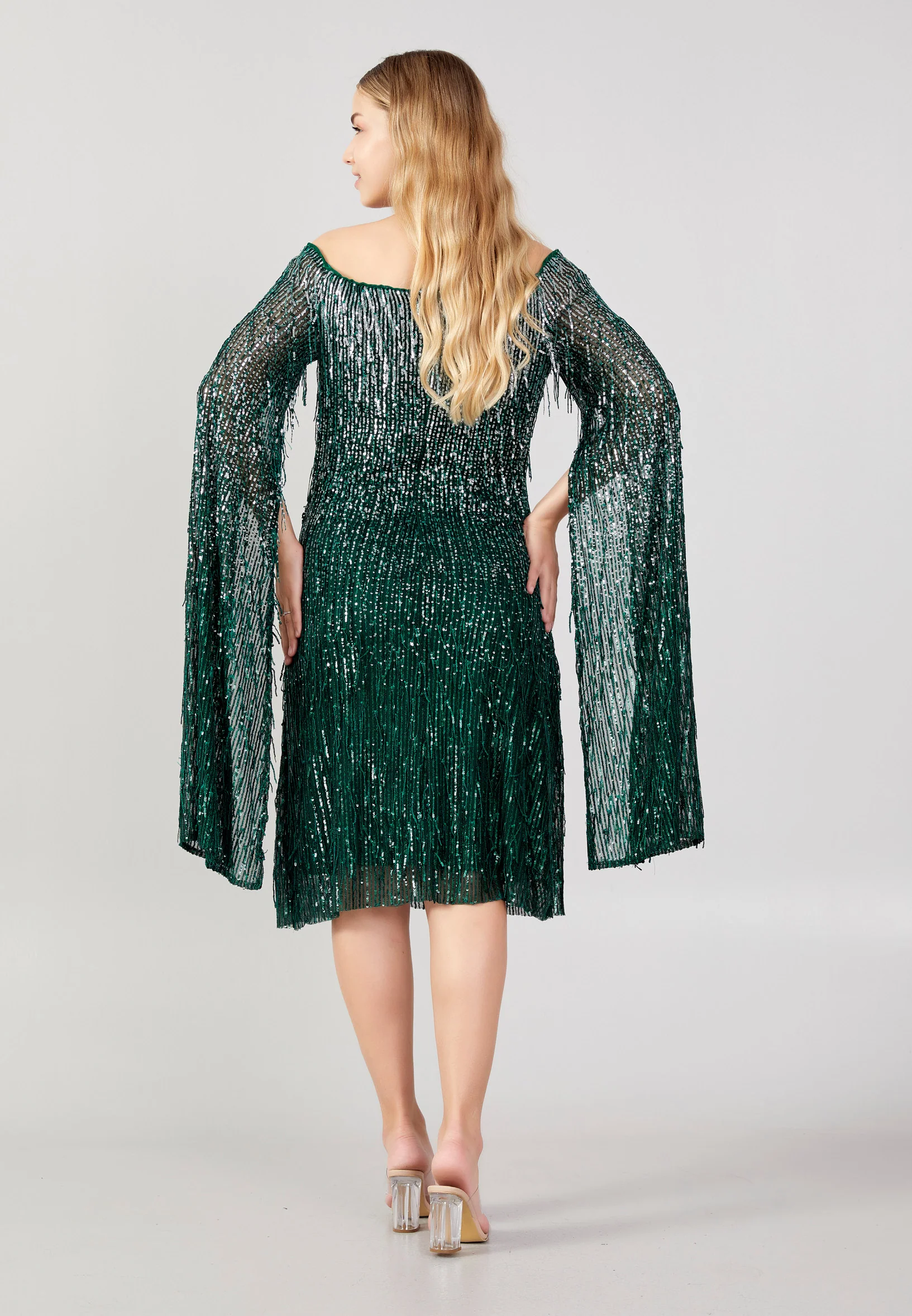 Long Sleeve Midi Sequin Column Plus Size Evening Dress jnm23-383-b - Image 10