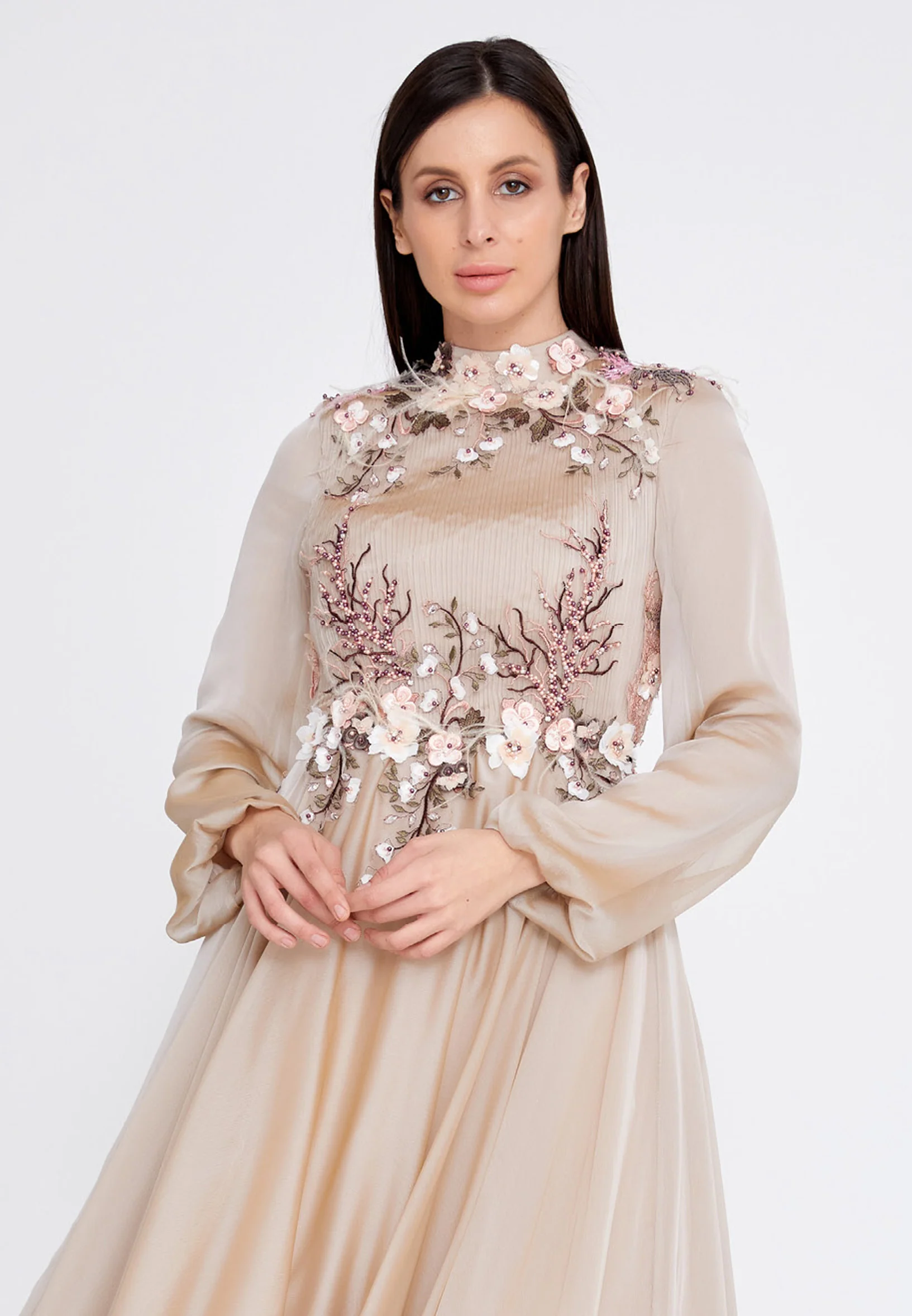 Long Sleeve Midi Tulle A - Line Regular Prom Dress gzk7011 - Image 4