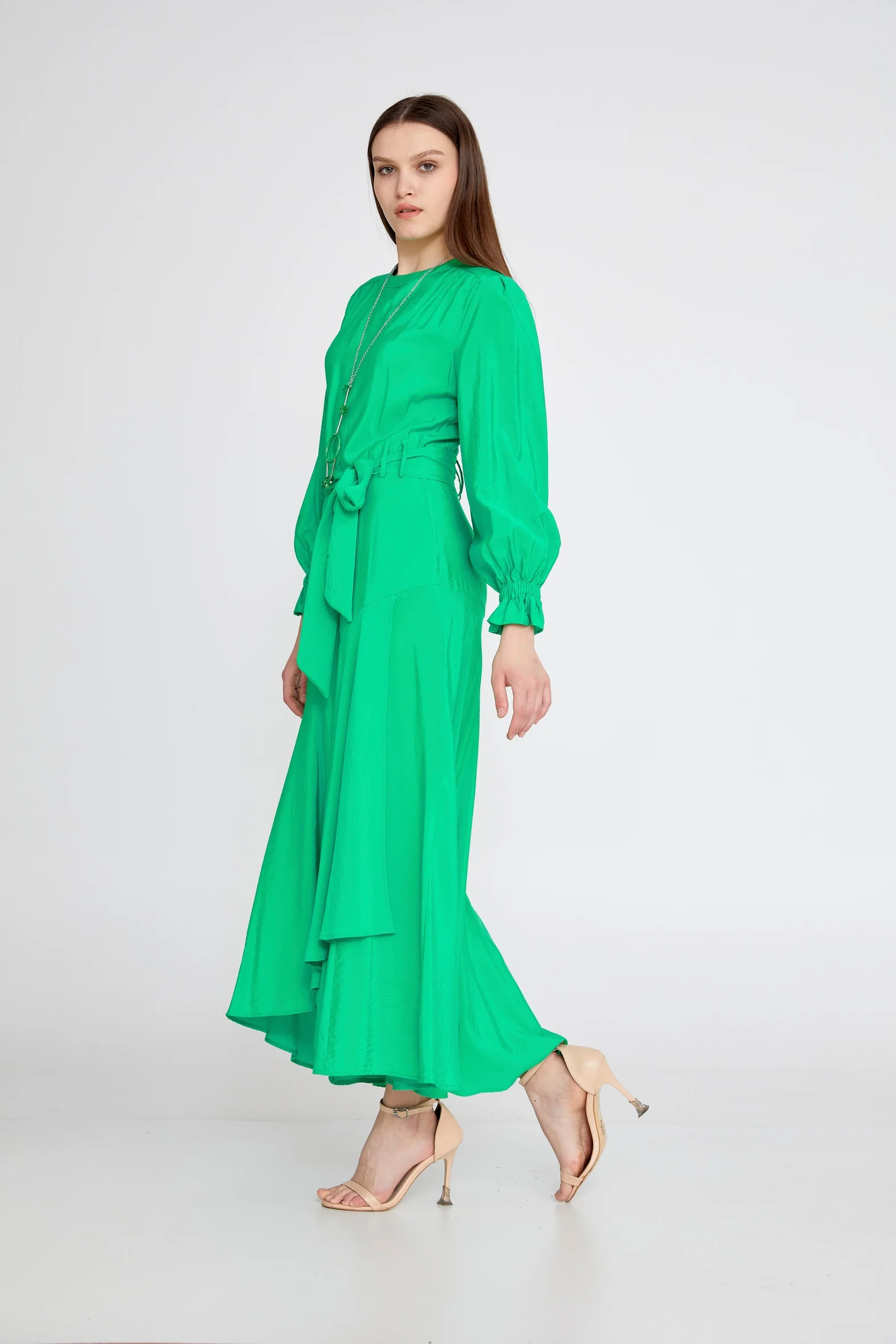 Long Sleeve Midi Viscose Column Regular Casual Dress huk23y02e046 - Image 7