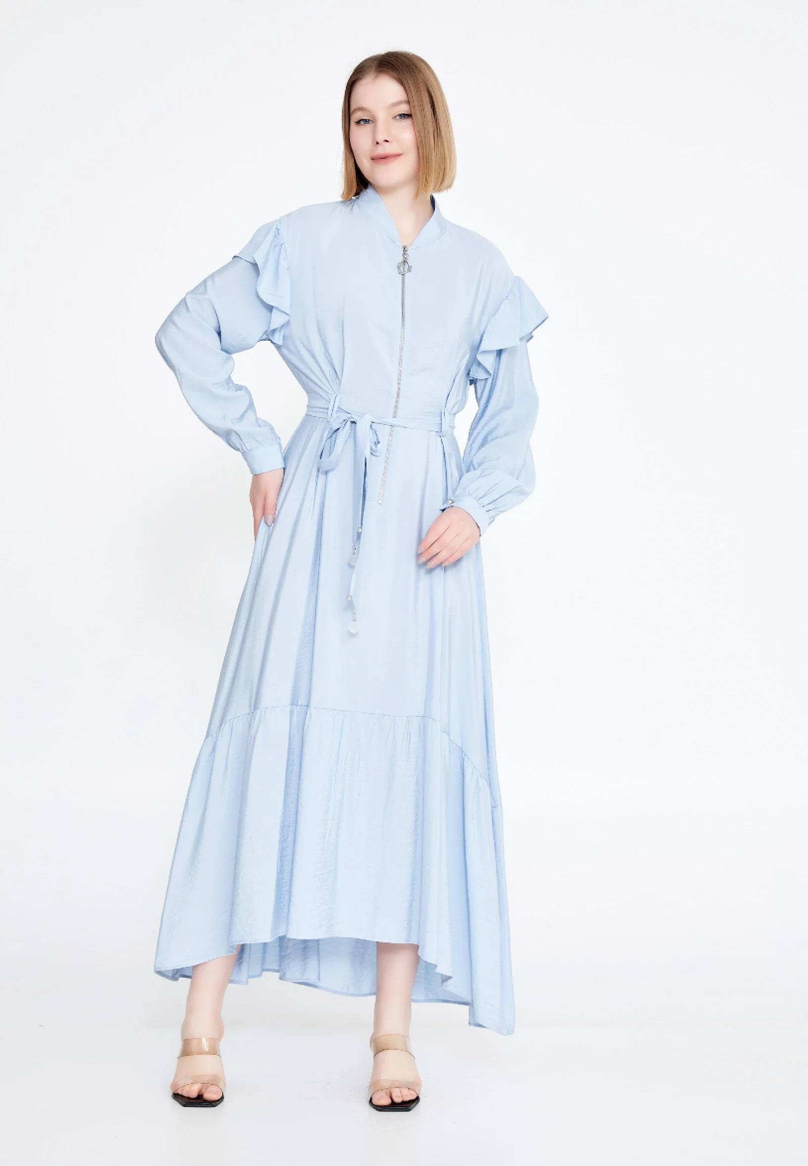 Long Sleeve Midi Viscose Column Regular Casual Dress huk23y02e056 - Image 5
