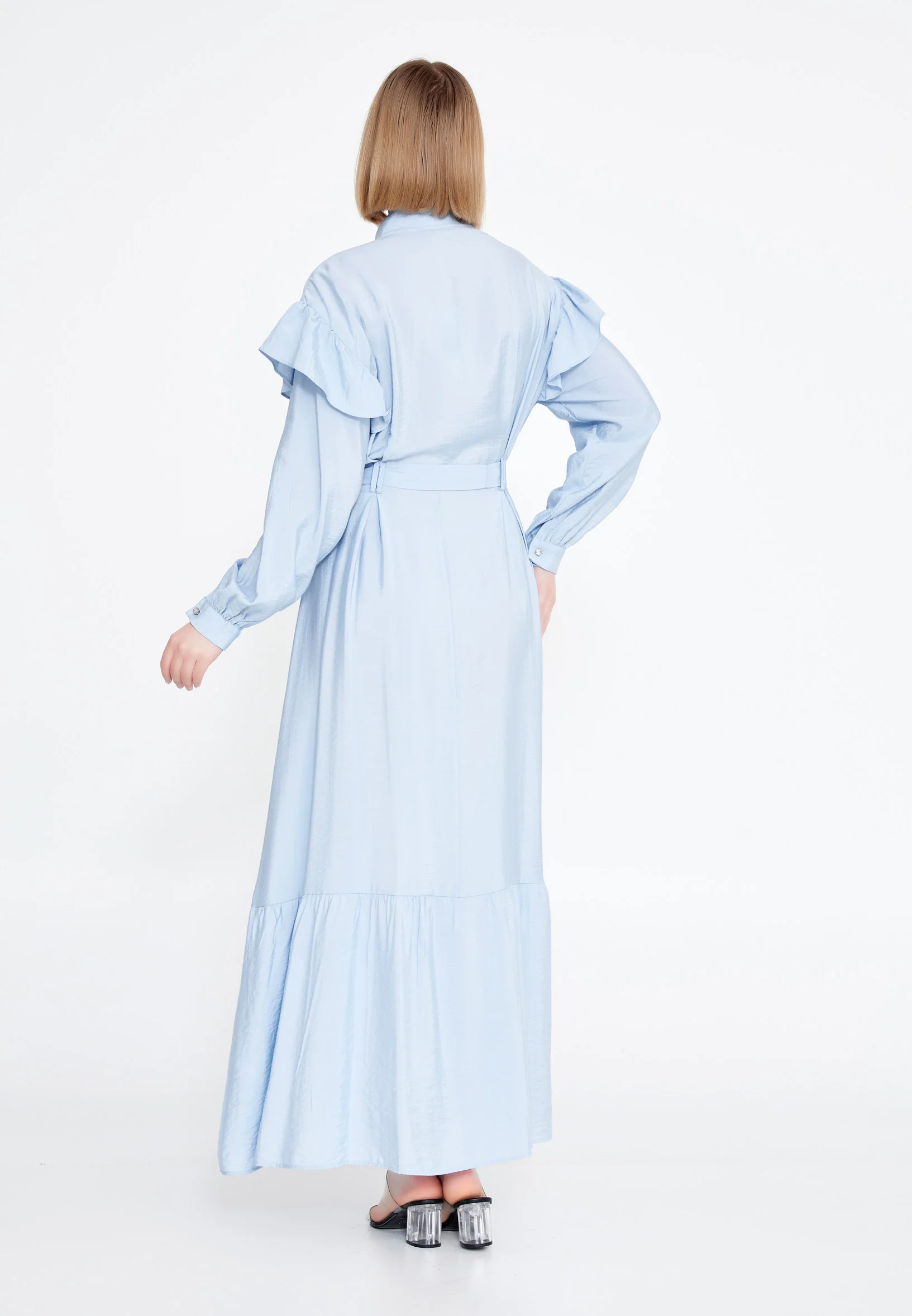 Long Sleeve Midi Viscose Column Regular Casual Dress huk23y02e056 - Image 6