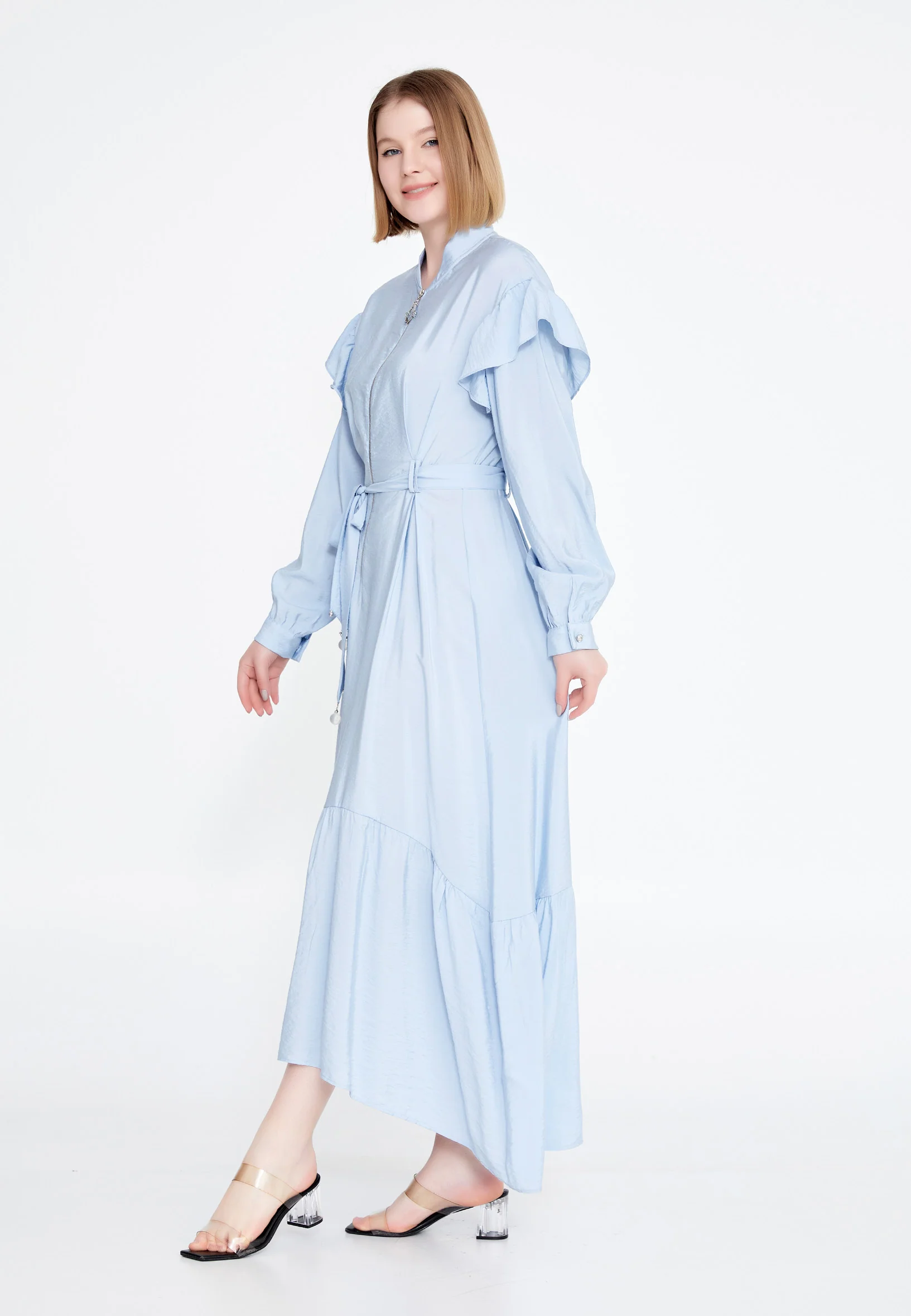 Long Sleeve Midi Viscose Column Regular Casual Dress huk23y02e056 - Image 7