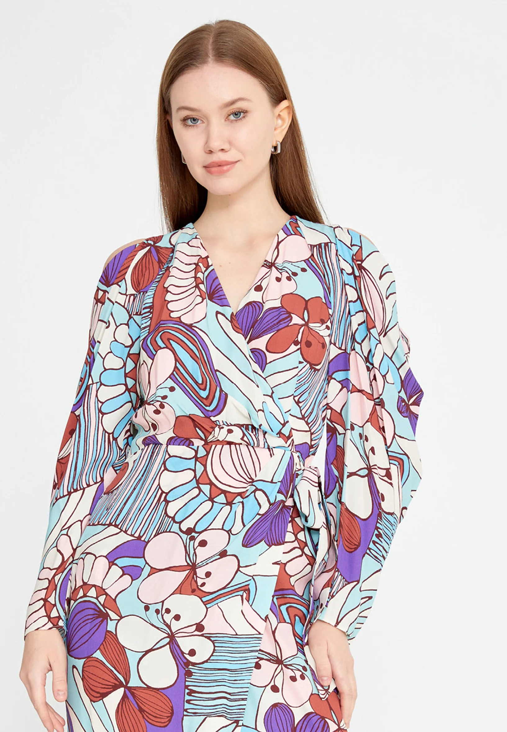 Long Sleeve Midi Viscose Column Regular Casual Dress kmy24y40452 - Image 4