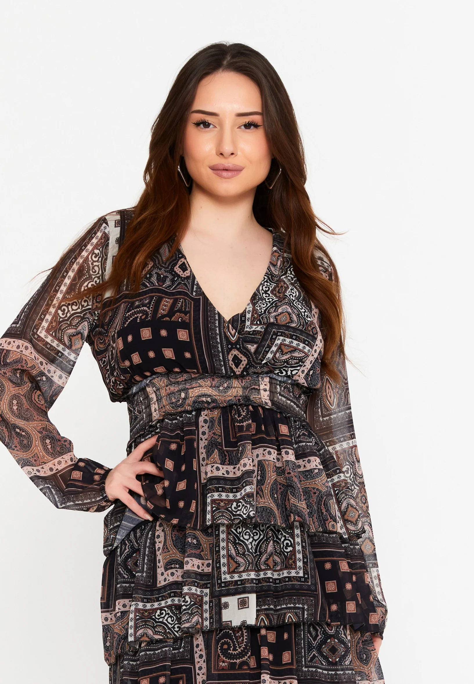 Long Sleeve Mini Chiffon A - Line Regular Casual Dress divzea2402 - Image 4