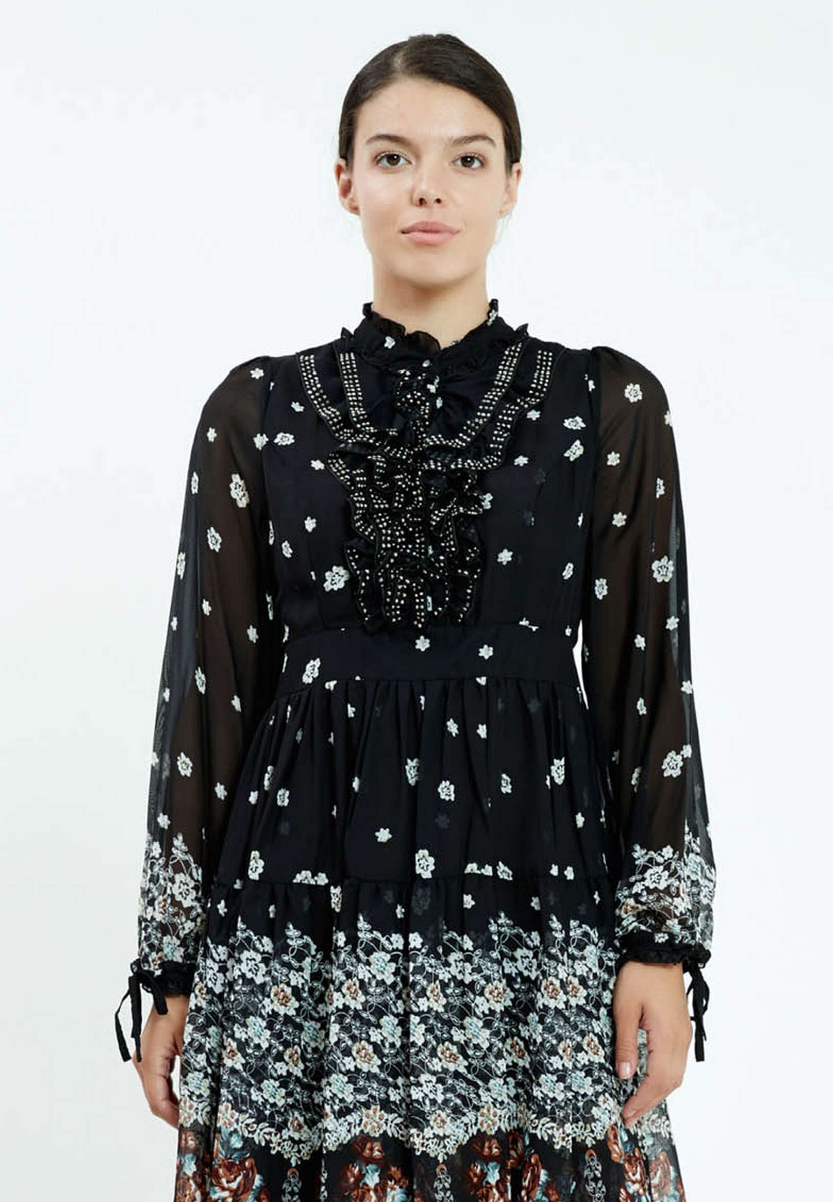 Long Sleeve Mini Chiffon A - Line Regular Casual Dress ser13444 - Image 4