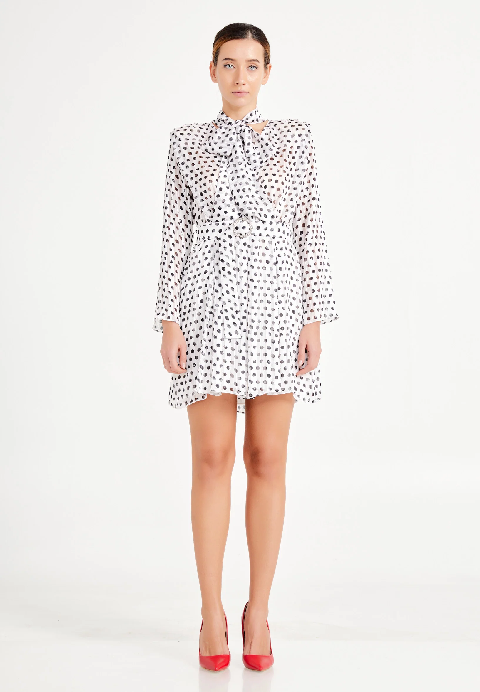 Long Sleeve Mini Chiffon Column Regular Casual Dress ber20y5109