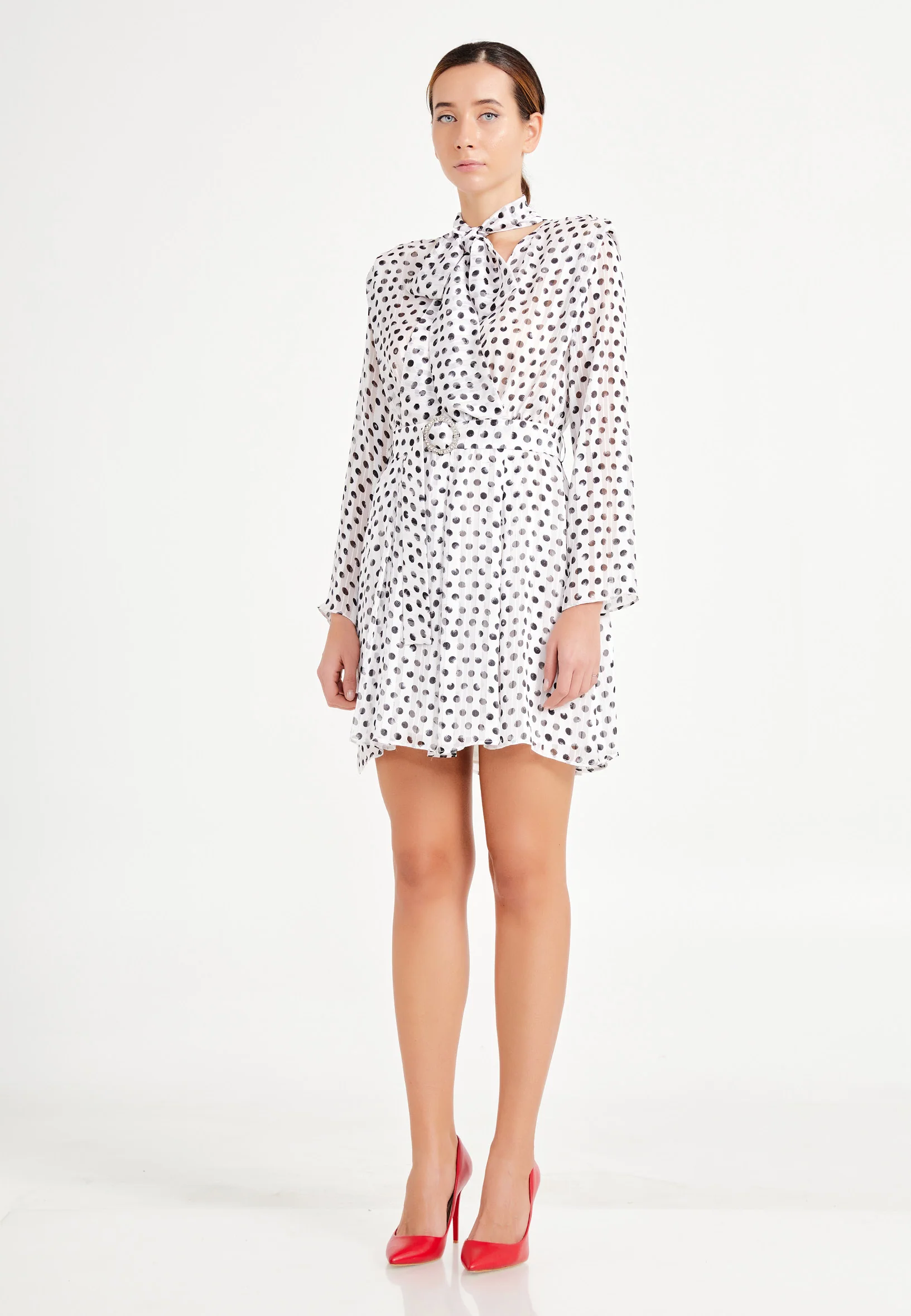 Long Sleeve Mini Chiffon Column Regular Casual Dress ber20y5109 - Image 3