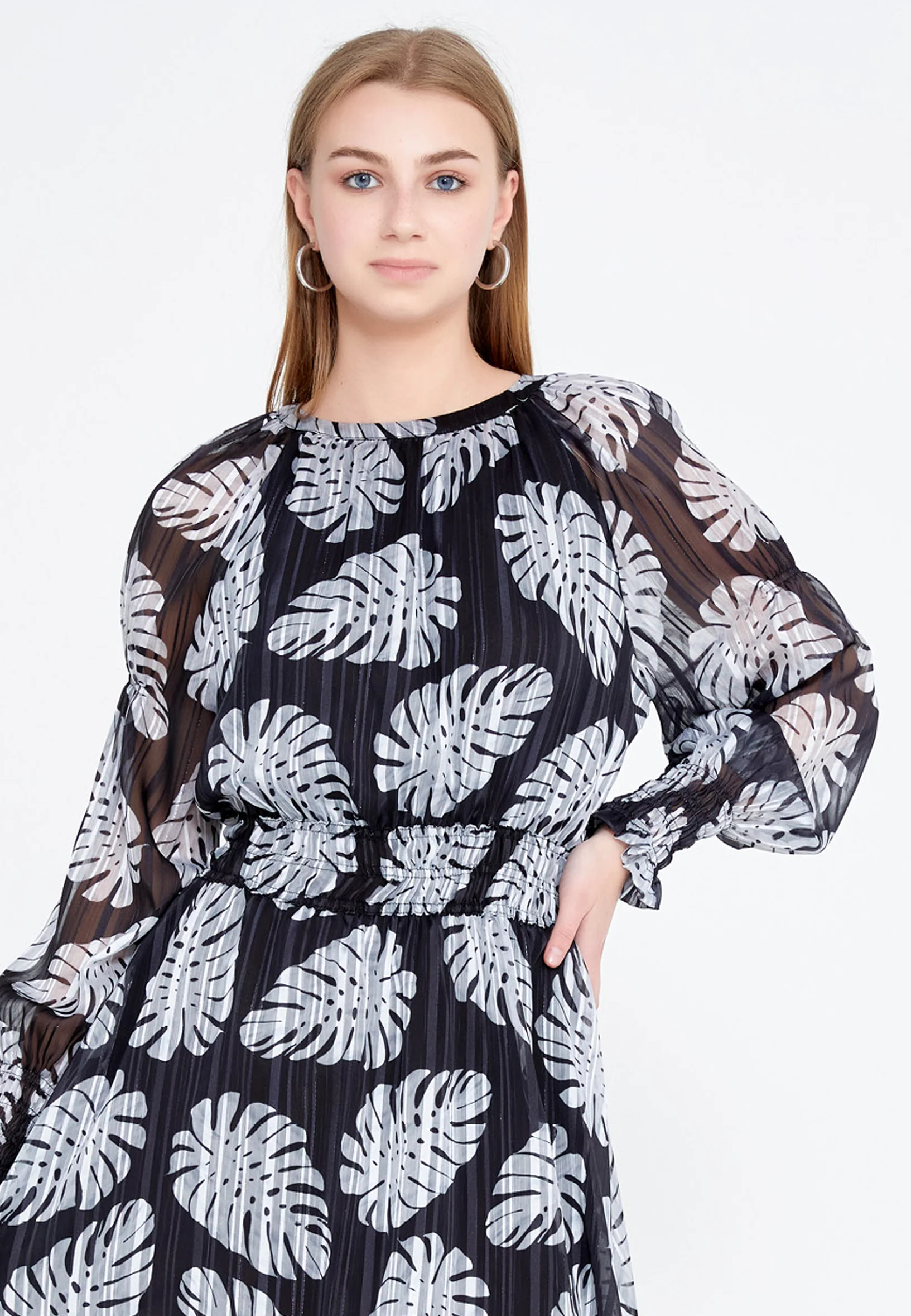 Long Sleeve Mini Chiffon Column Regular Casual Dress ber20y5130 - Image 4