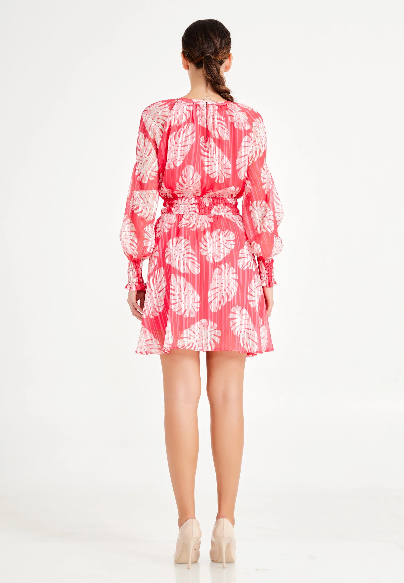 Long Sleeve Mini Chiffon Column Regular Casual Dress ber20y5130 - Image 6