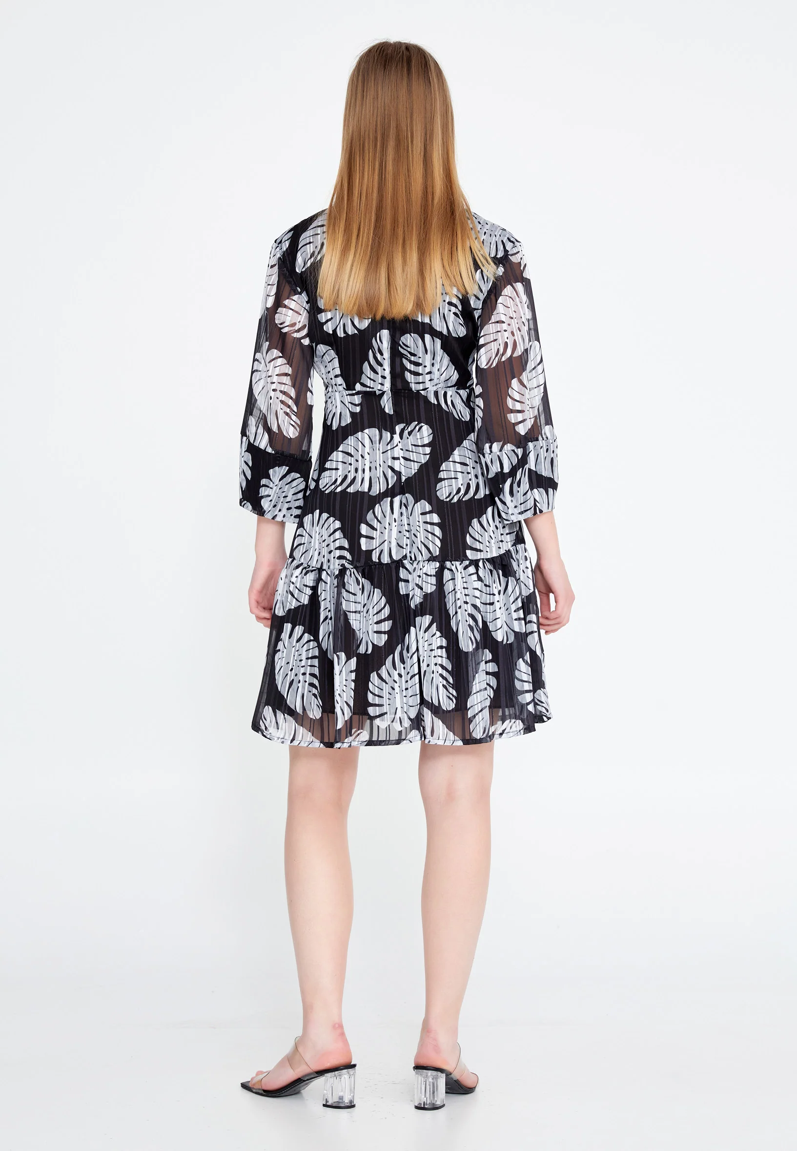 Long Sleeve Mini Chiffon Column Regular Casual Dress ber20y5132 - Image 2