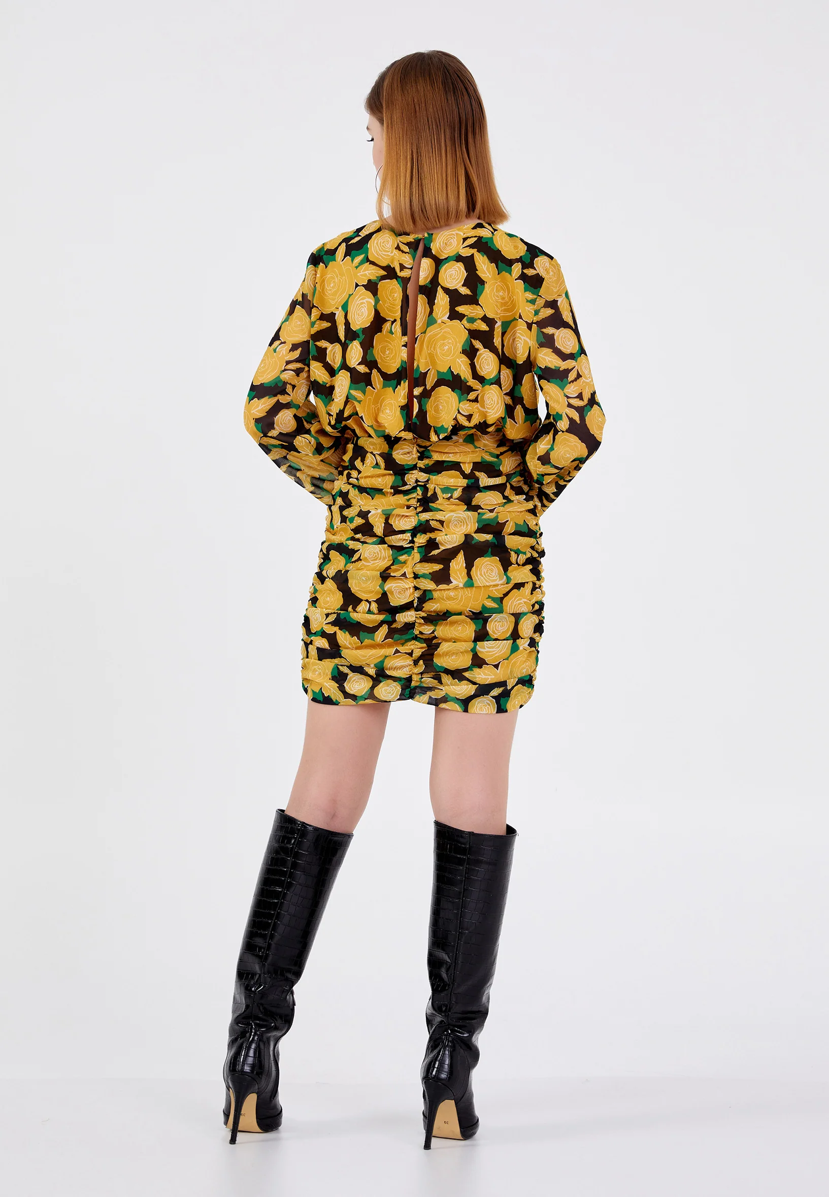 Long Sleeve Mini Chiffon Column Regular Casual Dress ber23k5116 - Image 13