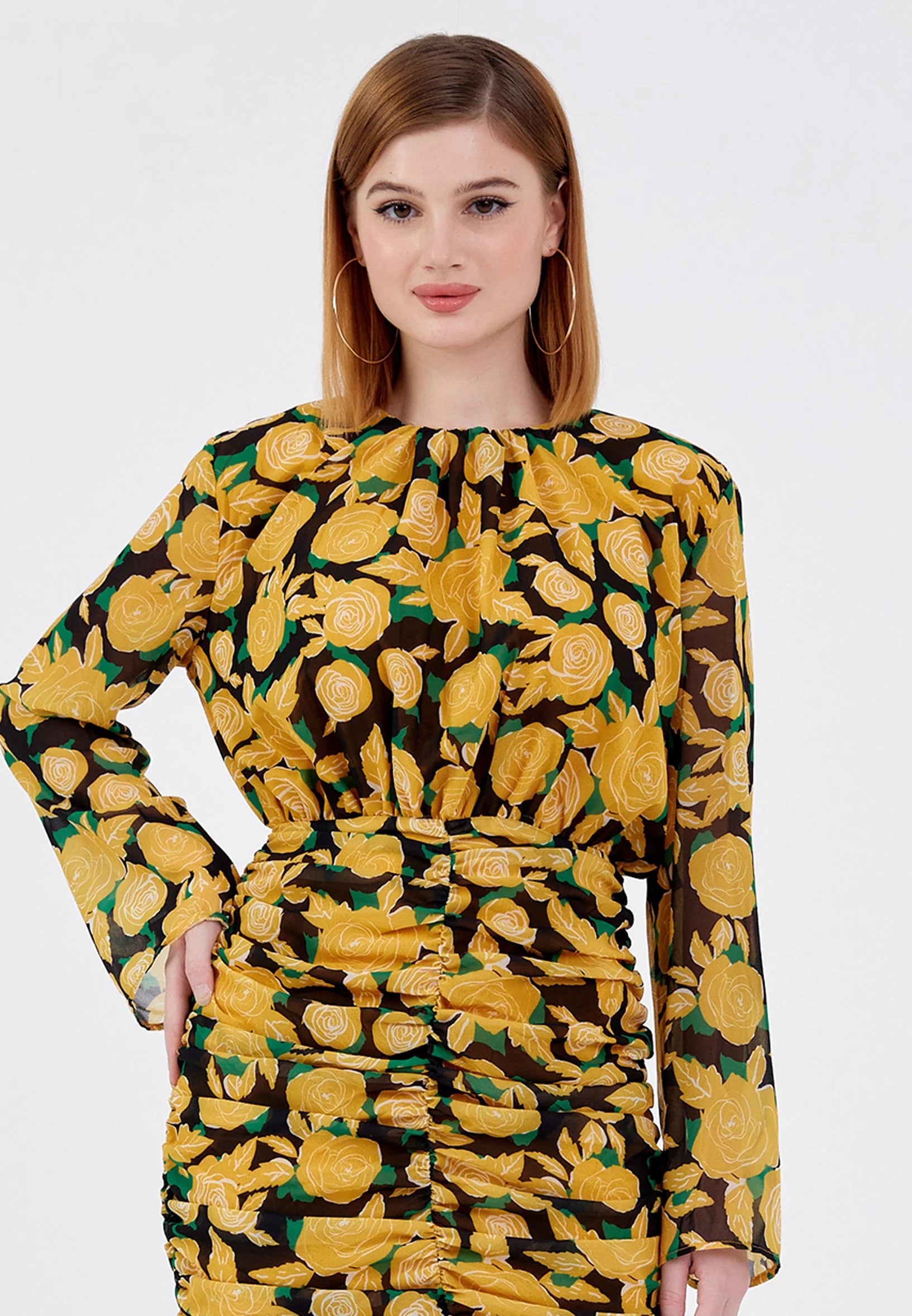 Long Sleeve Mini Chiffon Column Regular Casual Dress ber23k5116 - Image 15