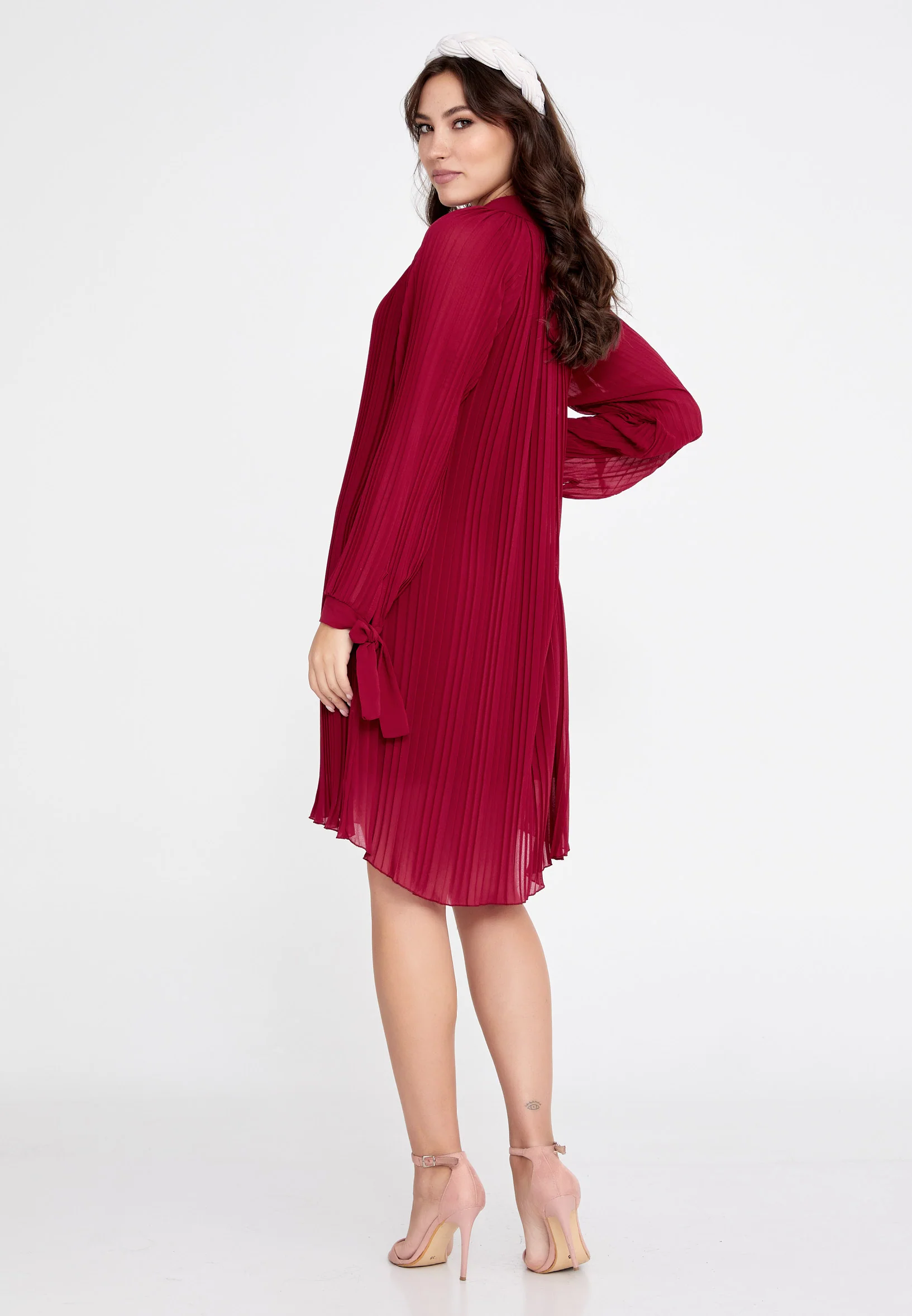 Long Sleeve Mini Chiffon Column Regular Casual Dress cav68495 - Image 14
